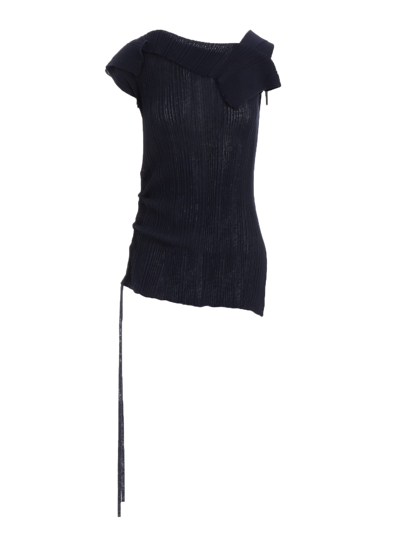 12G2P Random Thin Rib Asymmetrical Sleeveless Knit Top - Trendy Women's Fashion for Casual Wear & Night Out