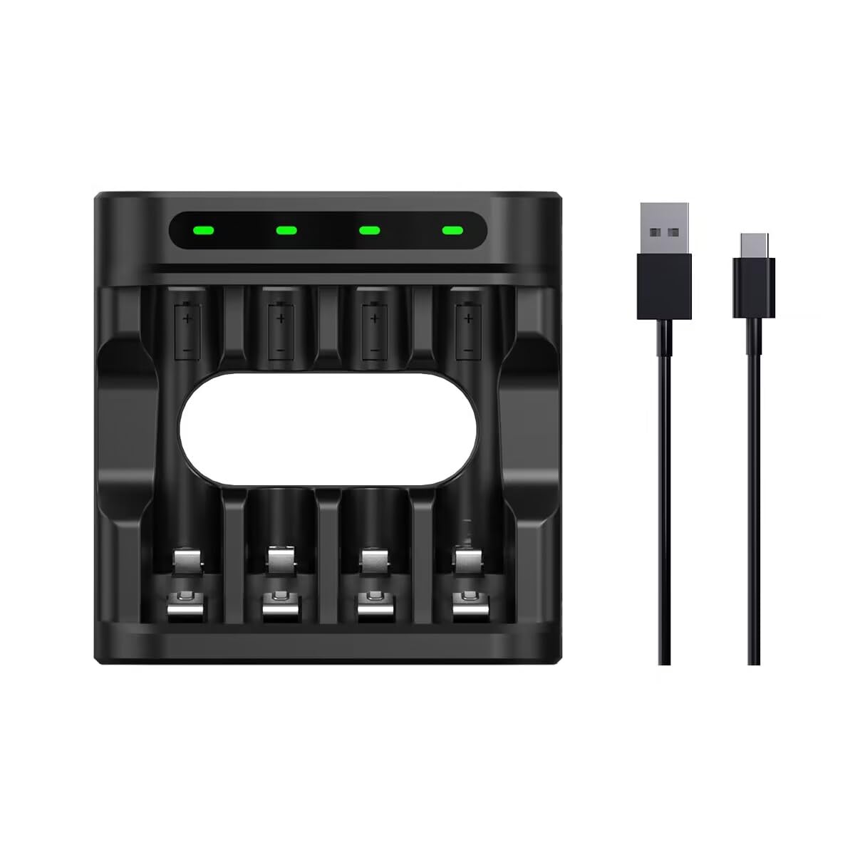 XTAR L4 USB-C AA AAA Battery Charger - Fast Charging for 1.2V Ni-MH & 1.5V Li-ion Rechargeable Batteries | Perfect for Cameras, Flashlights & Emergency Kits