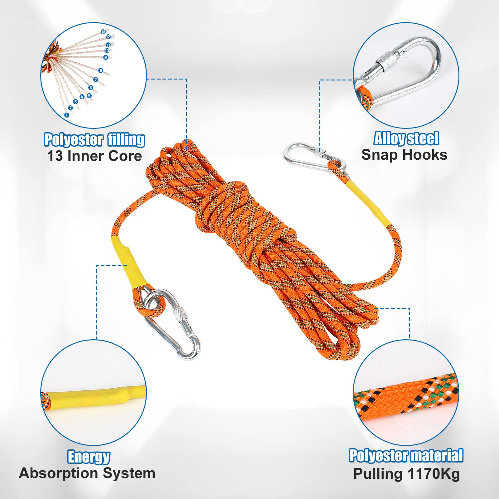 TWSOUL Adjustable Tree Climbing Spikes with Multi-Functional Straps - Professional Climbing Gear for Outdoor Jungle Survival, Fruit Picking, Hunting, and Arborist Work