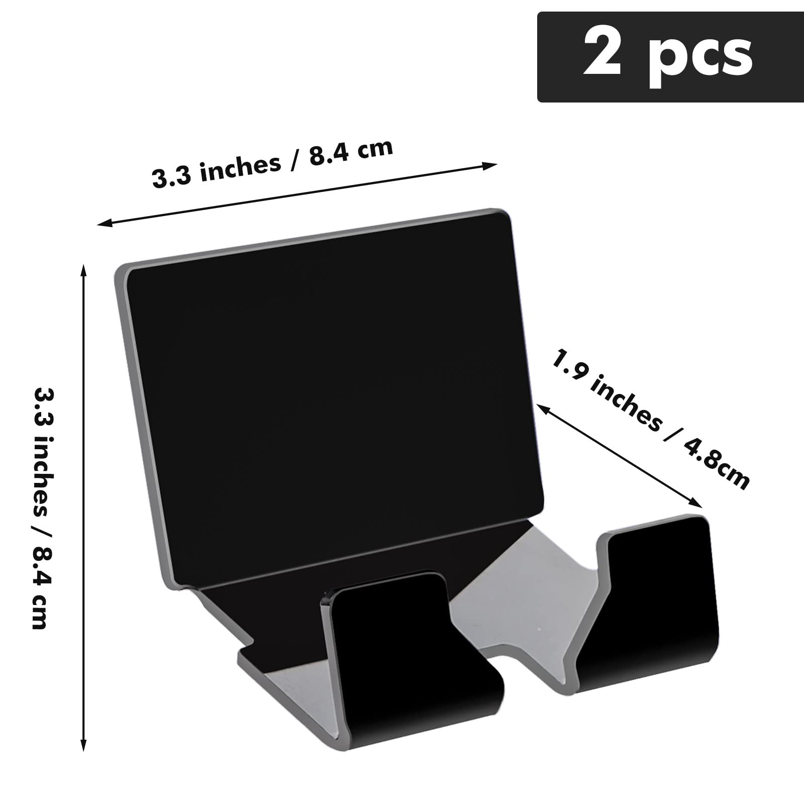 2-Pack Kamehame Wall Mount Phone Holder - Adhesive Charging Stand & Smartphone Organizer Bracket for iPhone, Samsung & All Phones - Home & Office Use (Black) | Perfect for Kitchen, Bedroom, Bathroom & Car Mounting