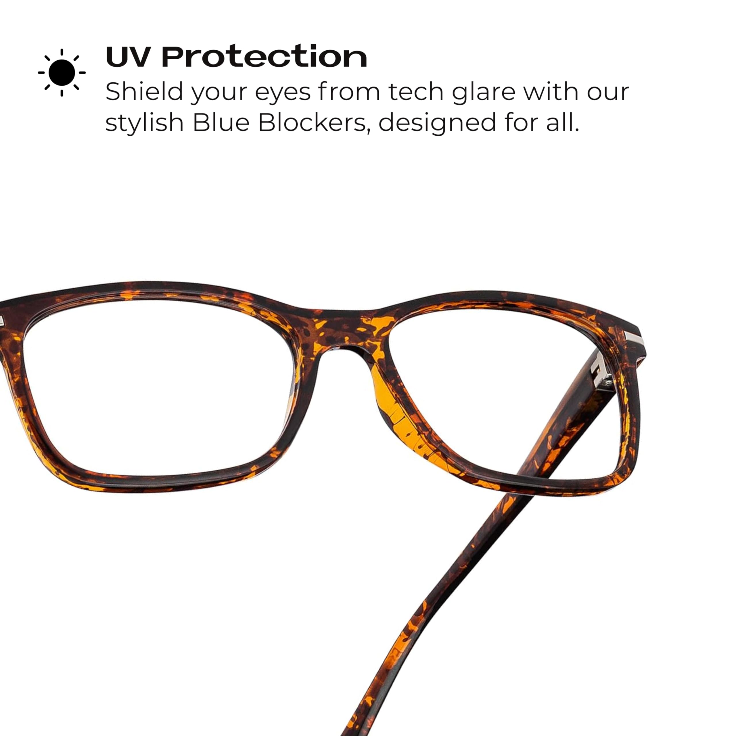 Blue Light Blocking Reading Glasses 1.50 Magnification - Tortoise Computer Eyeglasses with Anti-Reflective Lens for Men & Women | UV Protection, Anti-Glare & Eye Strain Relief | Perfect for Office Work, Gaming & Screen Time