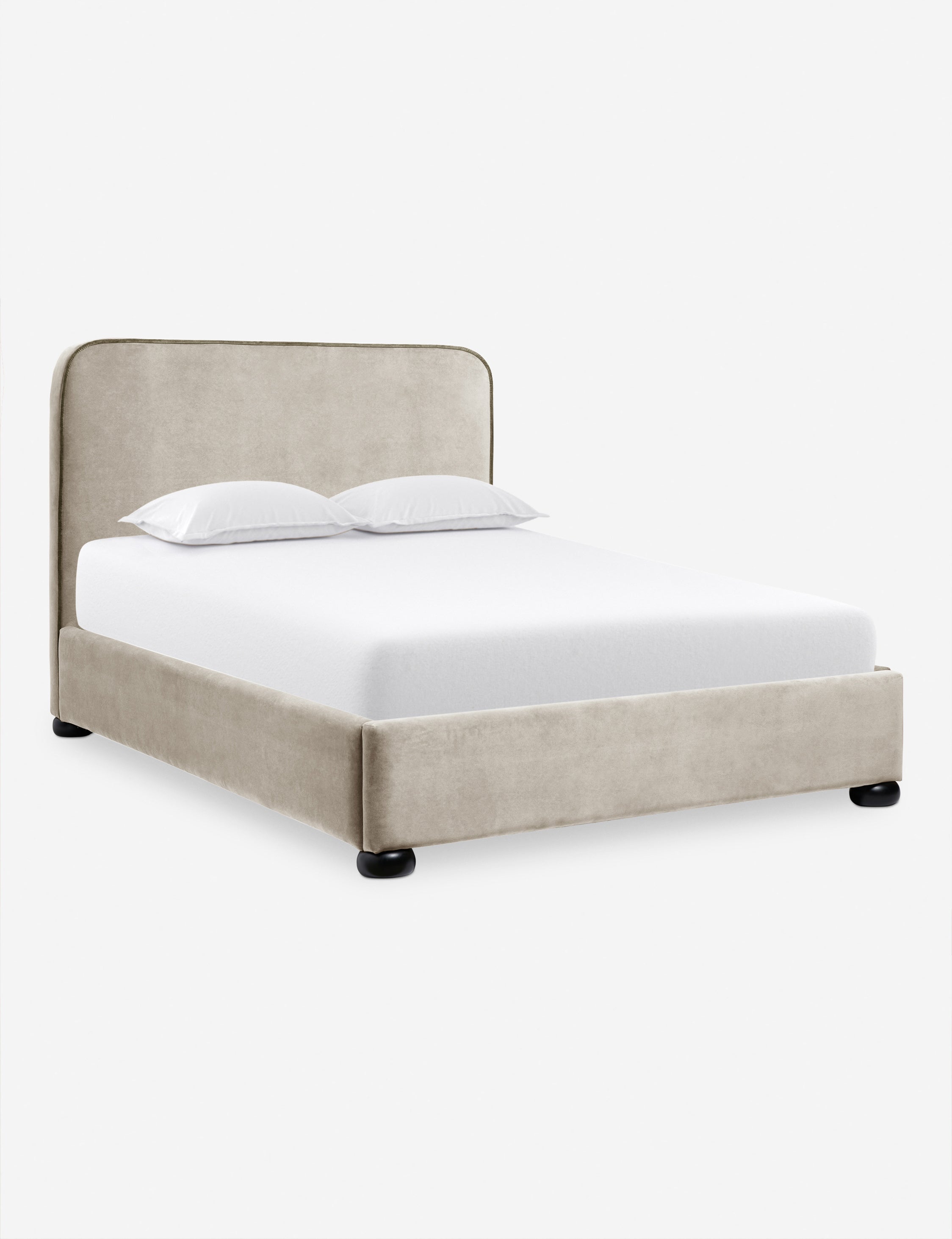 Bishop Platform Bed Frame - Queen Size, Modern Minimalist Wooden Bed with Headboard - Perfect for Bedroom, Guest Room & Small Spaces