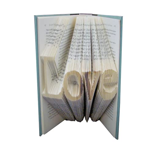 Custom Folded Book Art Sculpture - Personalized Gift with Name, Word, or Monogram - Handmade Family Name, First Name, Initials - Perfect for Home Decor, Wedding Gift, Anniversary Present (4 Letters)
