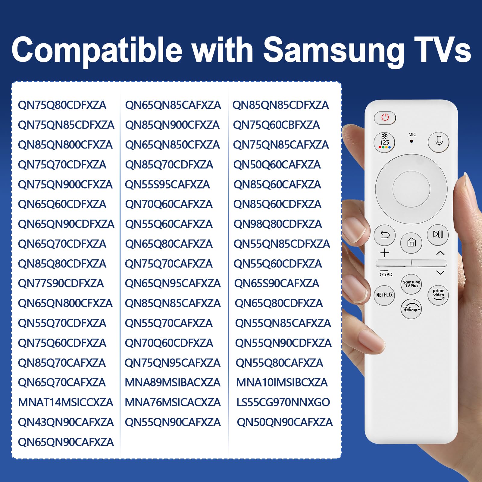Original Samsung BN59-01432A Solar Voice Remote Replacement for Samsung Neo QLED 8K HDR Frame Smart TVs (2023 Models) - Rechargeable Solar Cell, White - Perfect for Home Entertainment & Smart TV Control