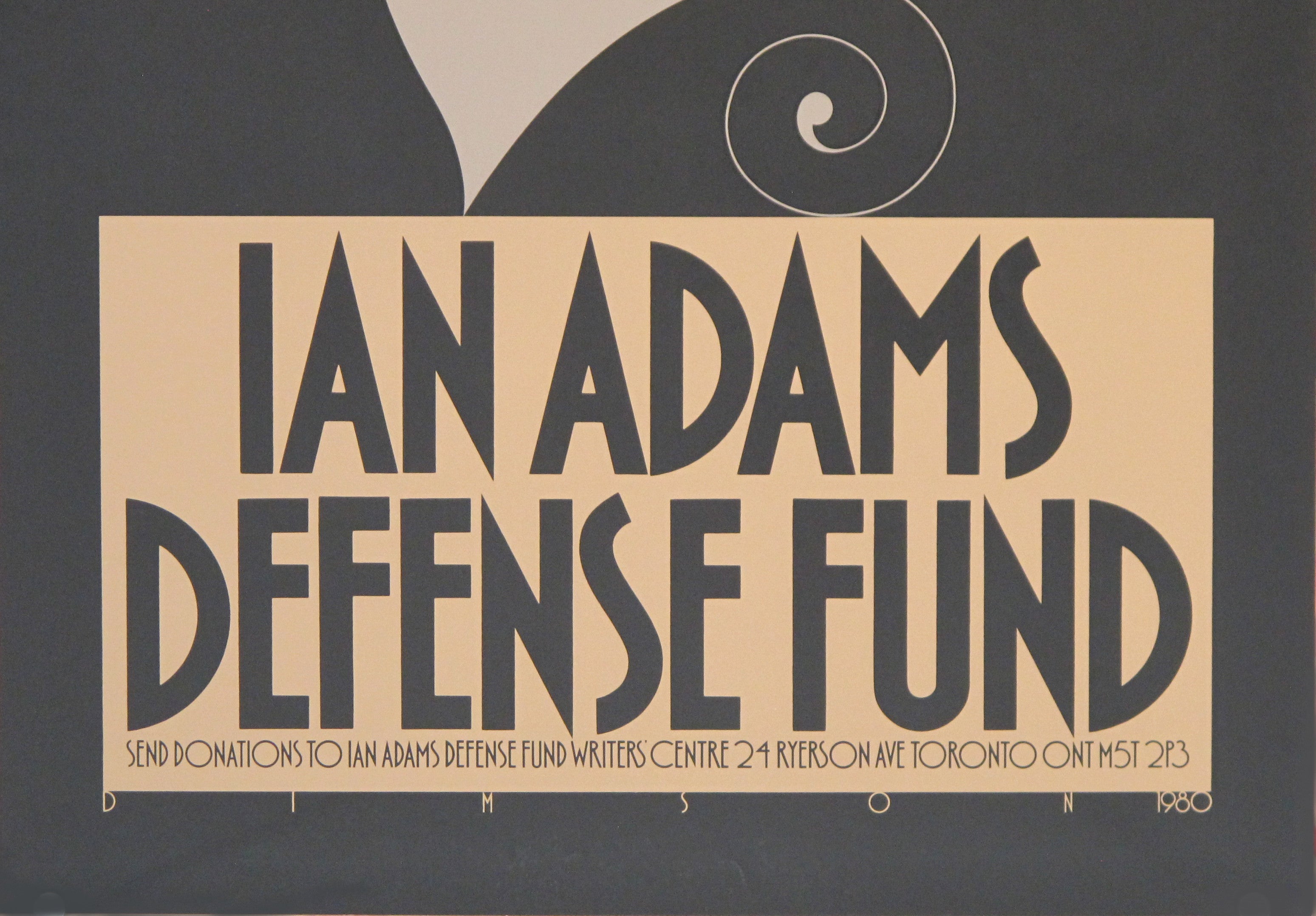 1980 Original Vintage Canadian Poster - Ian Adams Defense Fund - Rare Collectible Art for Home & Office Decor