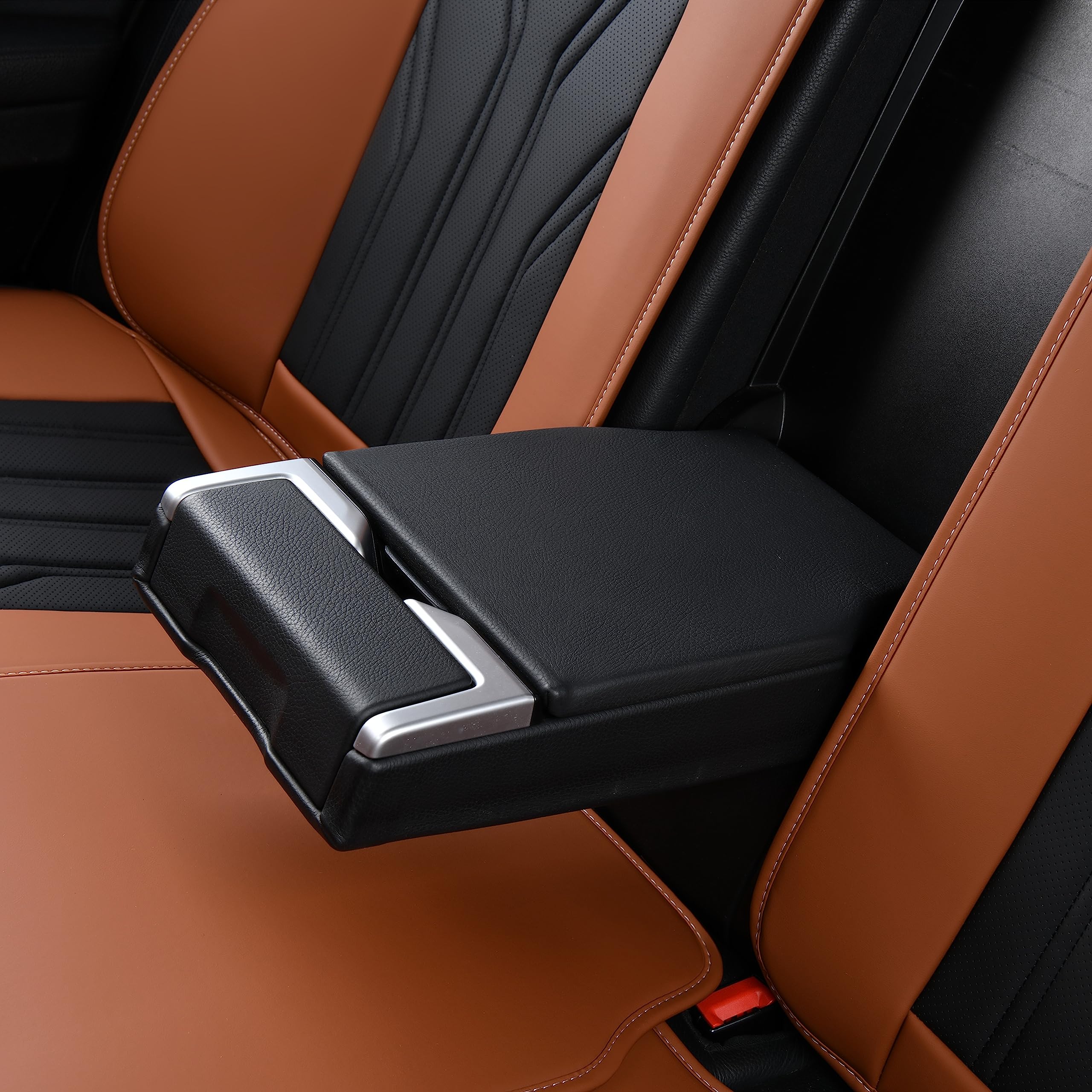 FLORICH Waterproof Leather Car Seat Covers 2 Pack - Universal Fit for Most Cars, Trucks & SUVs (Brown & Black) | Premium Protection for Daily Commute, Road Trips & Family Travel
