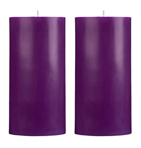Purple Pillar Candles Set of 2 - Scented & Unscented 3x6 Inch 60-Hour Burn Time for Weddings, Parties & Home Decor | Romantic Ambiance & Table Centerpiece