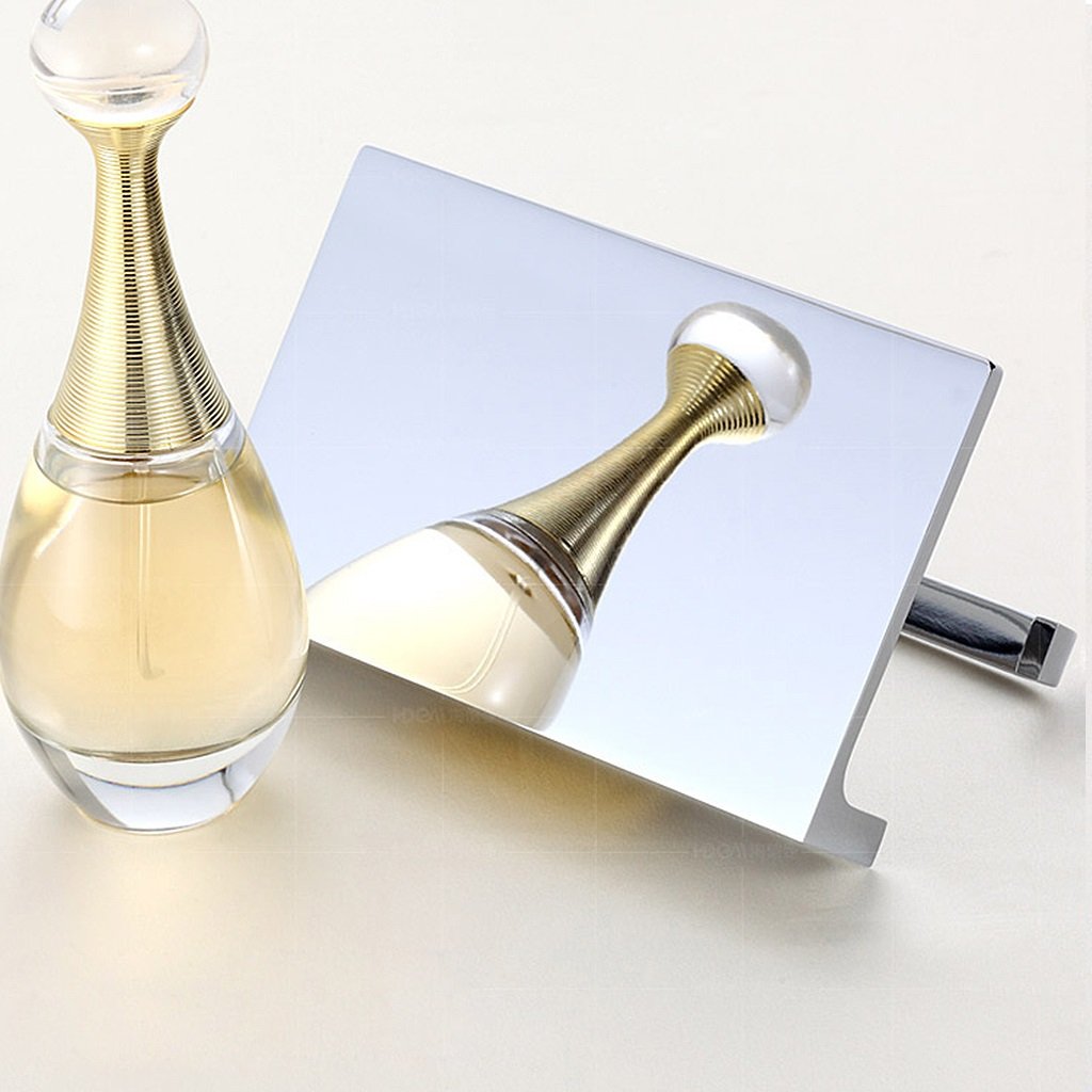 Modern Chrome Toilet Paper Holder Wall Mounted - Brass Bathroom Tissue TP Holder with Phone Shelf & Storage - Mirror Finish (1 Roll) - Perfect for Bathroom, Lavatory, and Restroom Organization