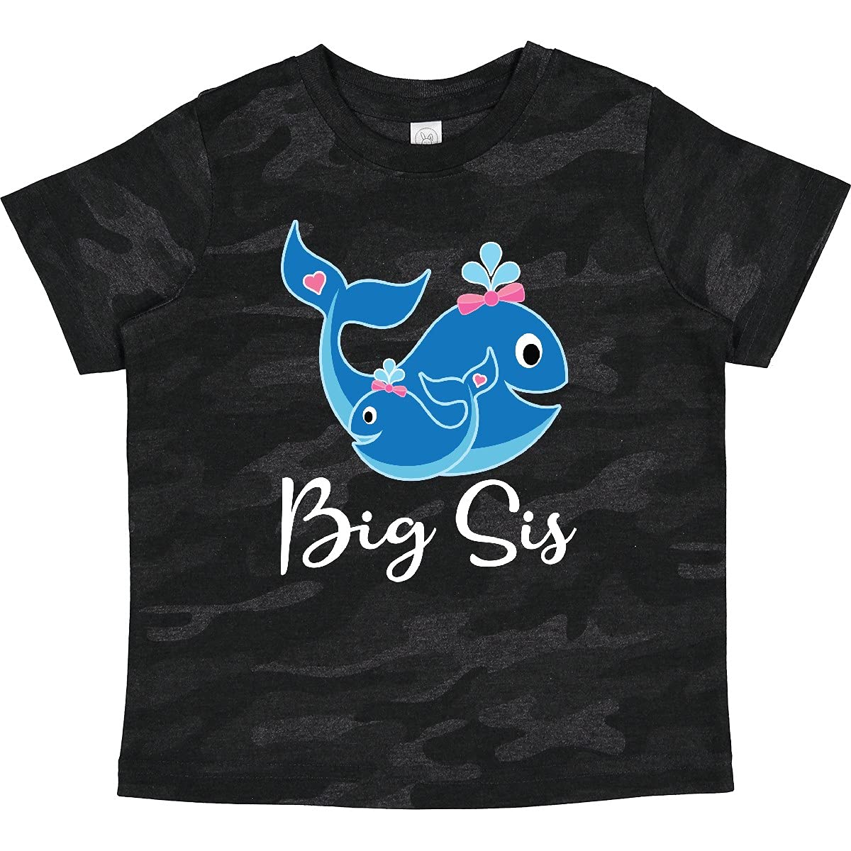 Inktastic Big Sis Whale Girls Sister Toddler T-Shirt - Cute Whale Design for Sisters - Perfect for Sibling Matching Outfits, Birthday Gifts & Family Photos