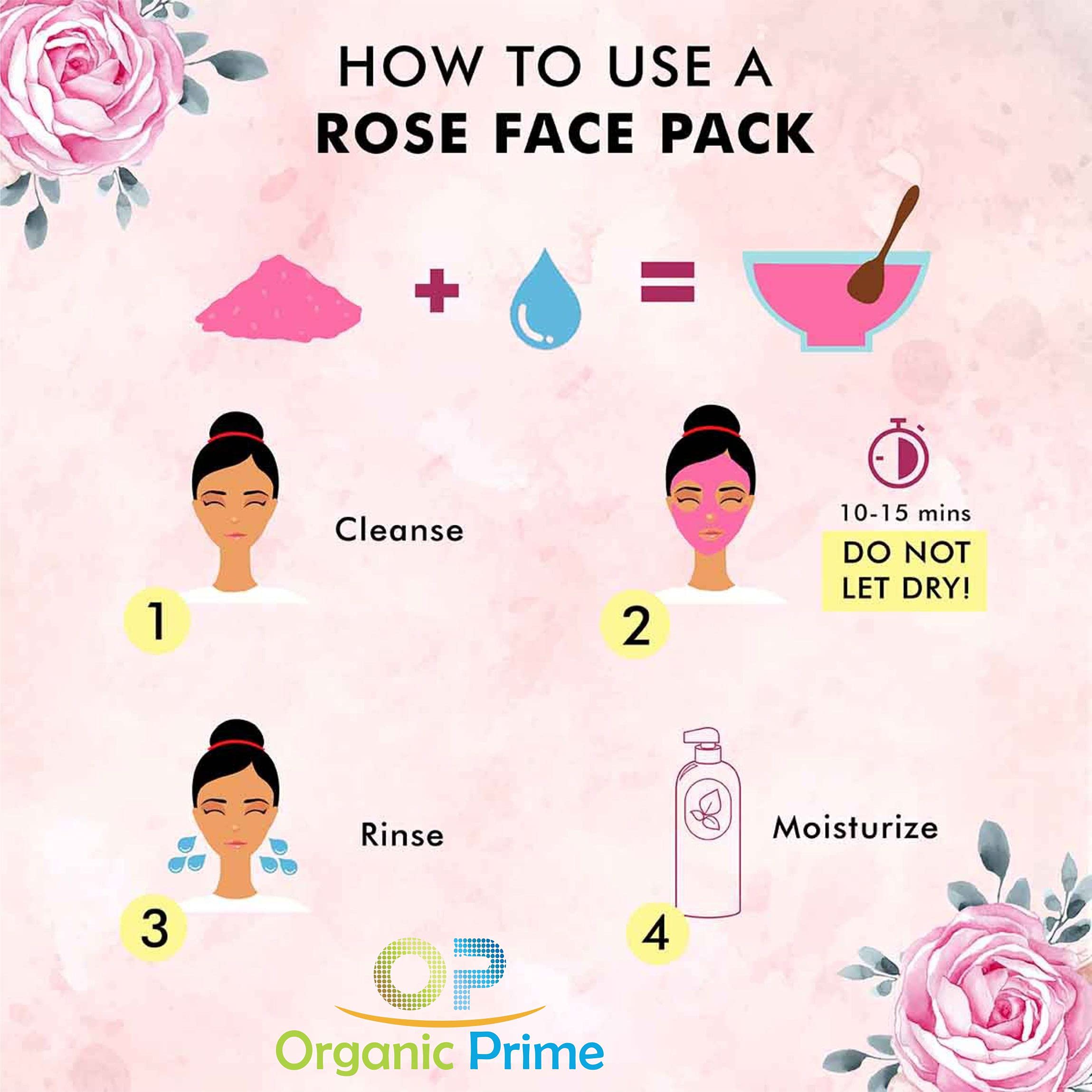 Organic Prime Dry Rose Petal Powder for Skin Care - 500g | Natural Face Mask for Brightening, Tan Removal & Glowing Complexion | DIY Beauty Treatment for Spa Day & Home Skincare Routine