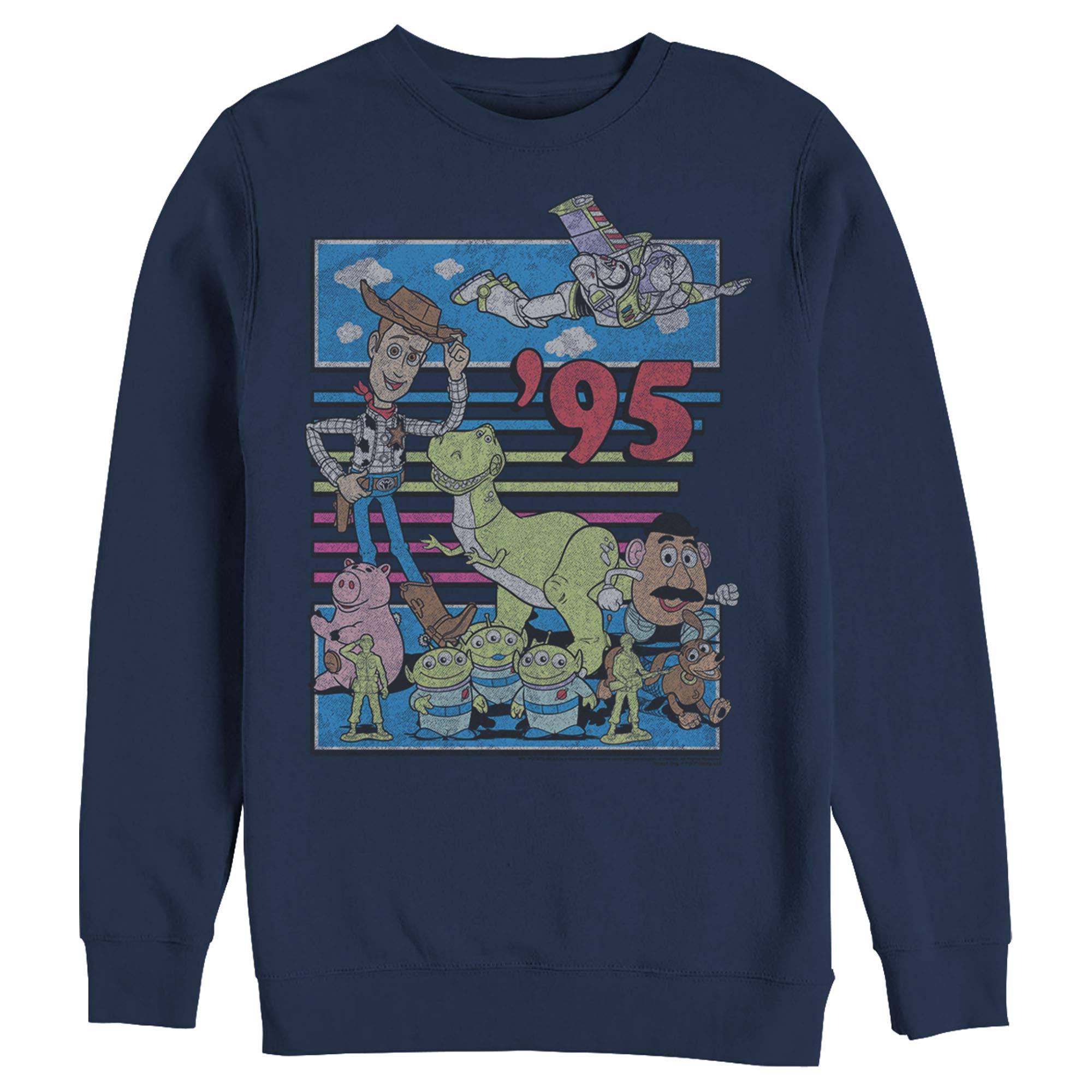 Men's Toy Story Retro Best Friend Graphic Sweatshirt - Soft Cotton Pullover Hoodie for Disney Fans, Casual Wear & Movie Nights