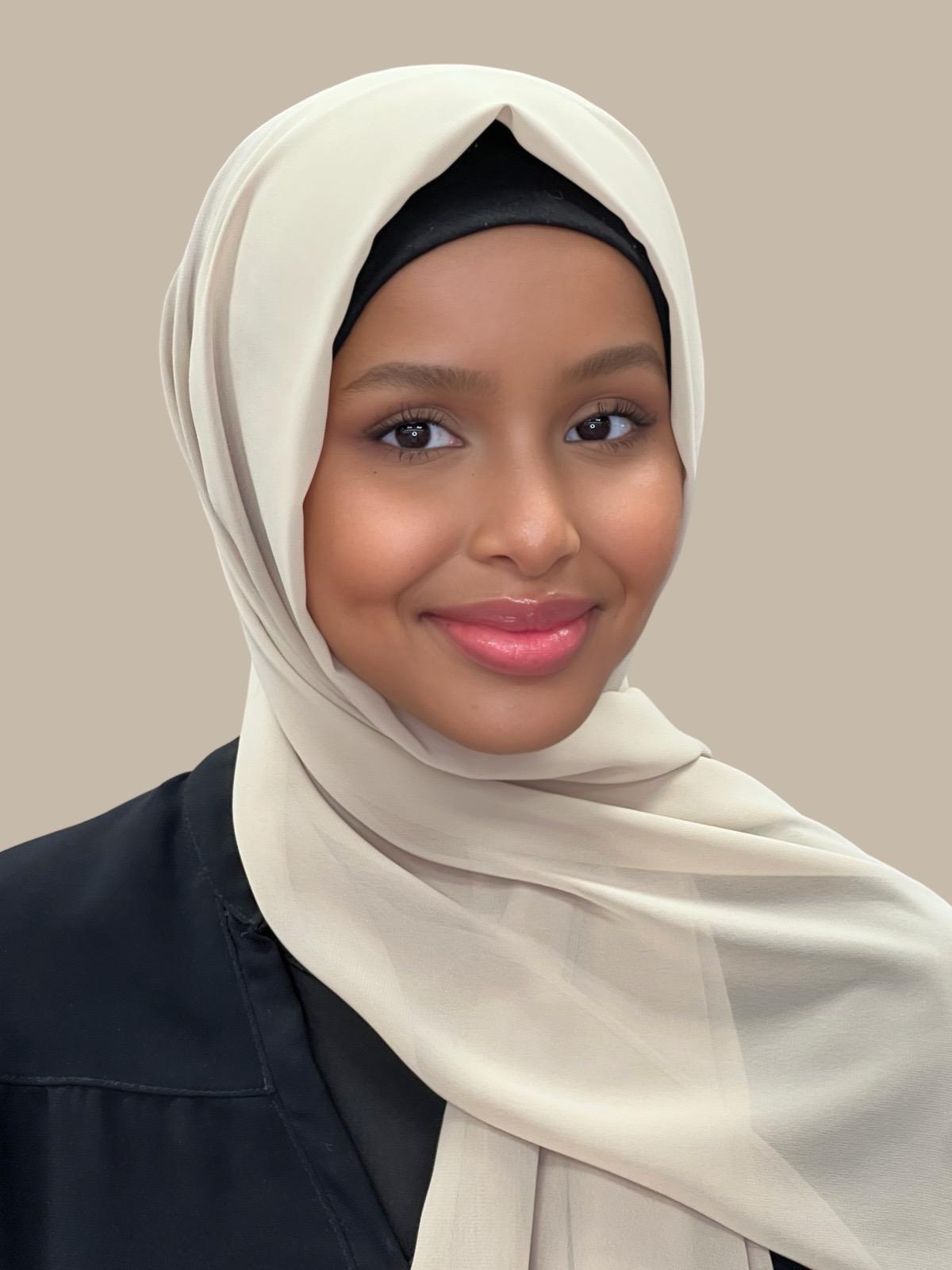 Luxury Vanilla Chiffon Hijab - Soft & Breathable Muslim Scarf for Women - Perfect for Daily Wear, Prayer & Special Occasions