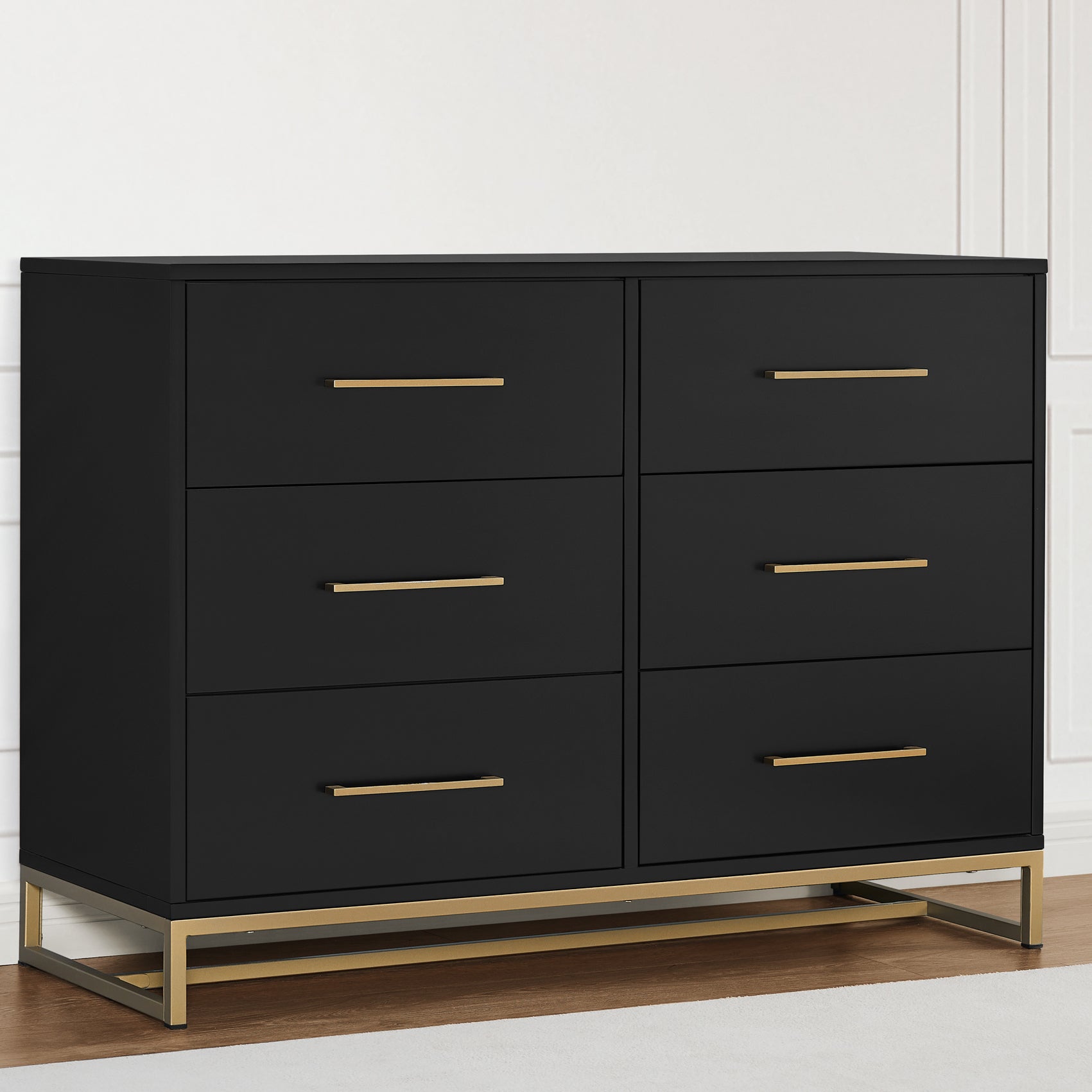 Elegant Jade 6-Drawer Dresser with Interlocking Drawers - Perfect for Bedroom, Nursery, or Dorm Organization & Storage