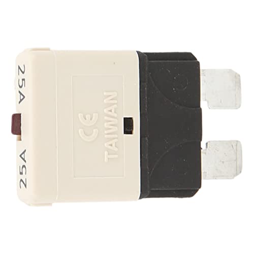 25A White Blade Fuses - Manual Reset Over Current Protection for Low Voltage Yachts & Vehicles | Durable Automotive & Marine Electrical Safety Fuses for Boats, RVs, Trucks and Car Circuits