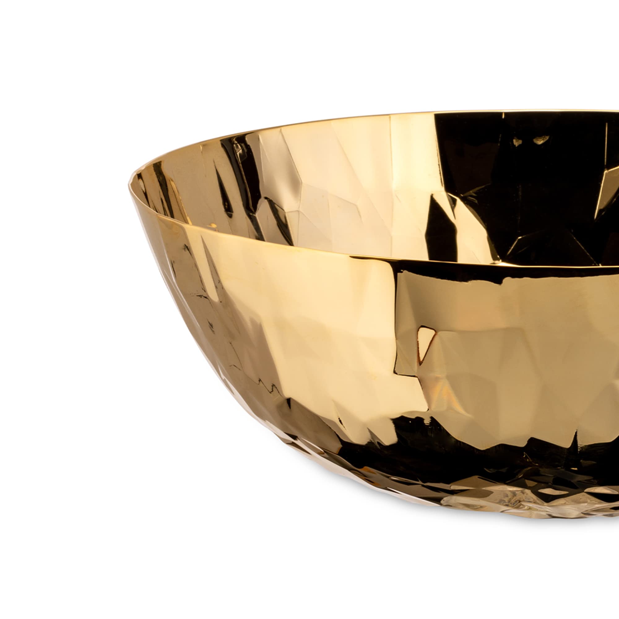 Alessi Joy n11 Round Basket - 18/10 Stainless Steel with 24K Gold Plating - Elegant Fruit Bowl & Home Decor for Dining Table & Kitchen Counter