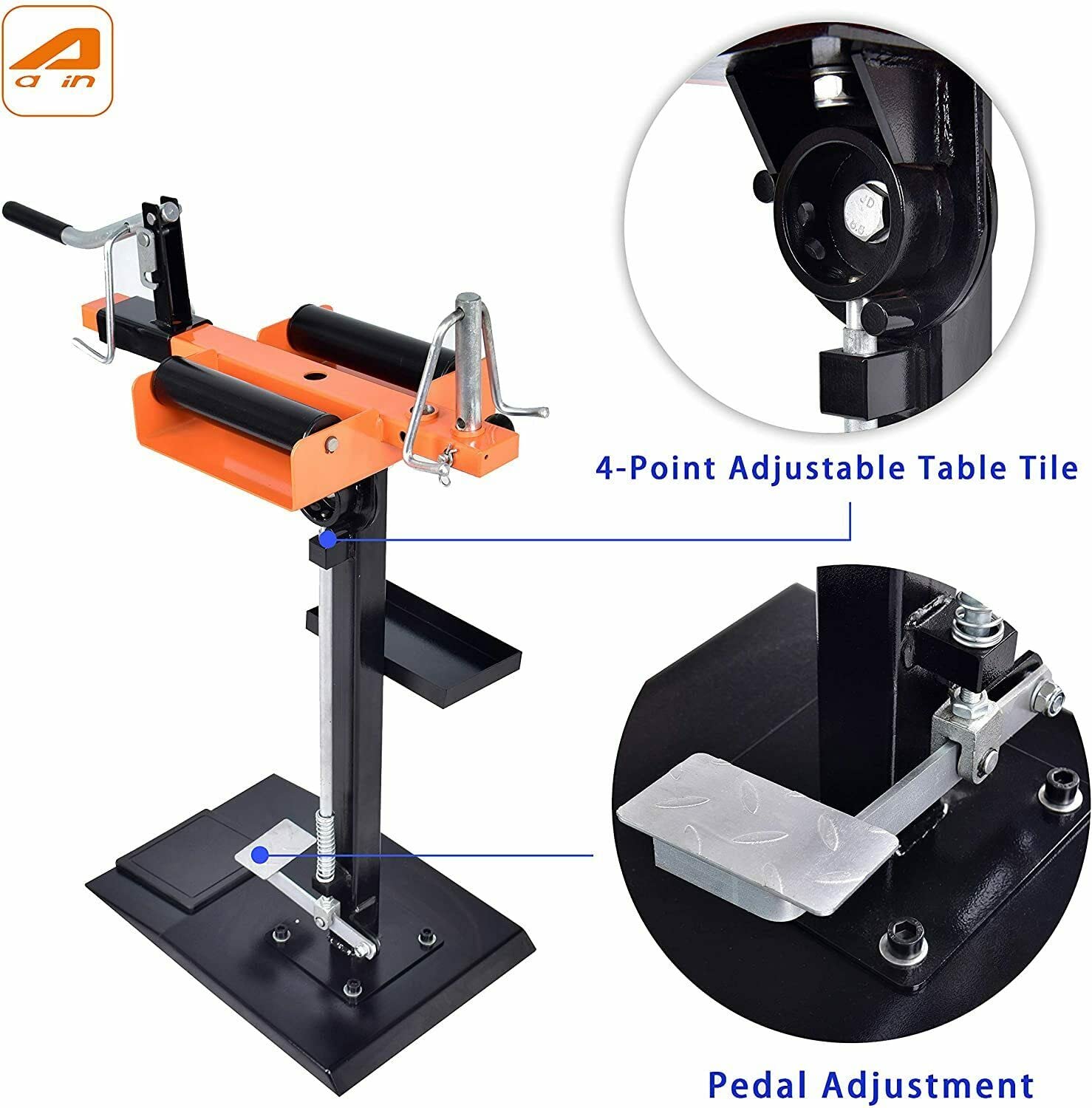 PONO PN013 Portable Manual Tire Spreader Tool - Motorcycle Tire Changer with Attached Tool Tray & Tilting Swivel | Ideal for Motorcycle Repair, Tire Replacement & DIY Garage Maintenance