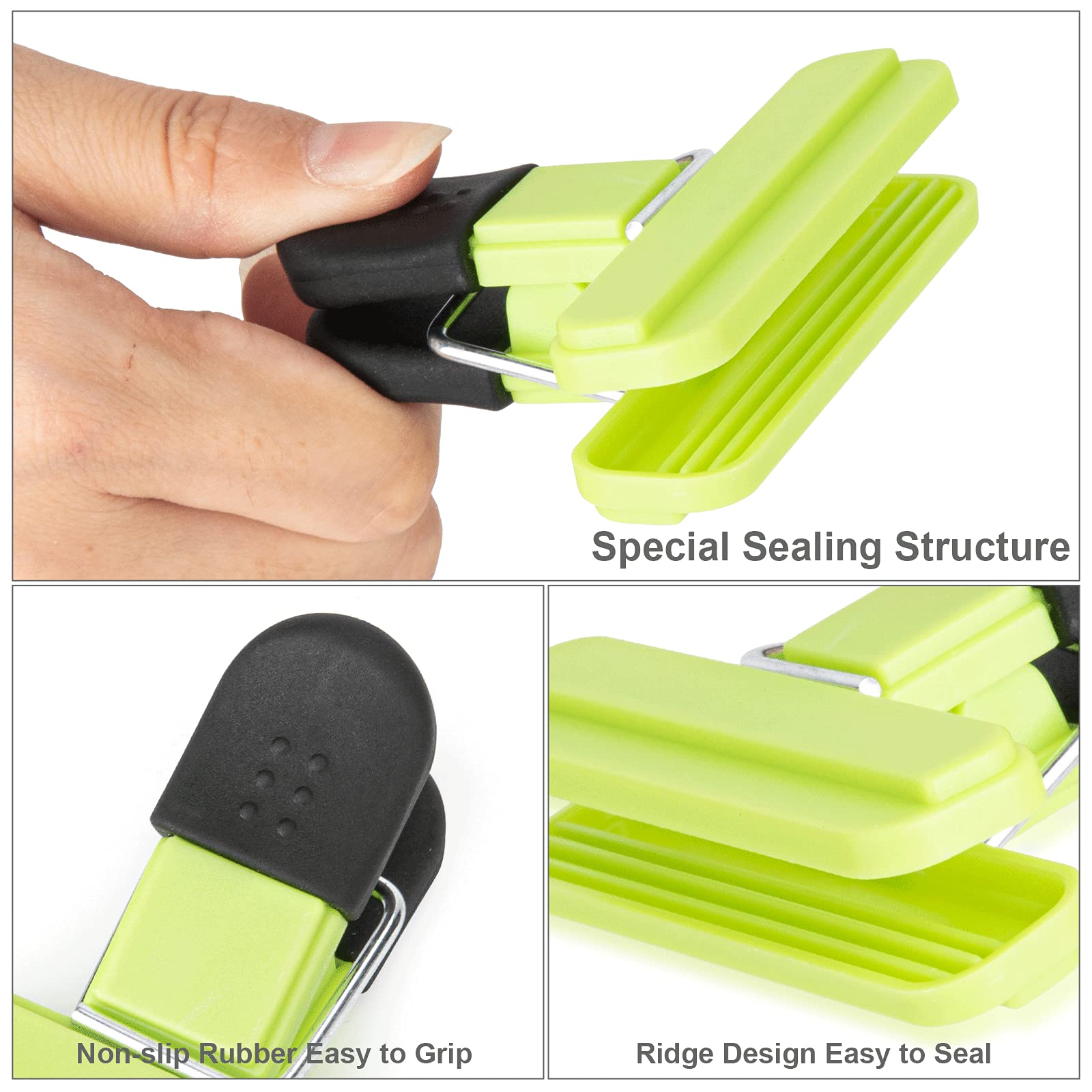 10PCS Large Chip Clips - Heavy Duty Food Storage Bag Clips with Air Tight Seal (3 Large & 7 Small) - Perfect for Chips, Snacks, Cereal, Flour & Pet Food Storage - Durable Kitchen & Pantry Organization Essentials