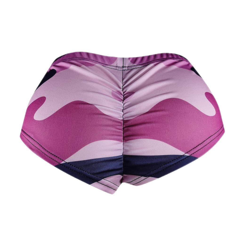 Women's Workout Shorts with Booty Scrunch - Textured Compression Yoga Bike Shorts, High Waist Soft & Sexy Hot Pants in Purple | Perfect for Gym, Running, Cycling & Lounge Wear