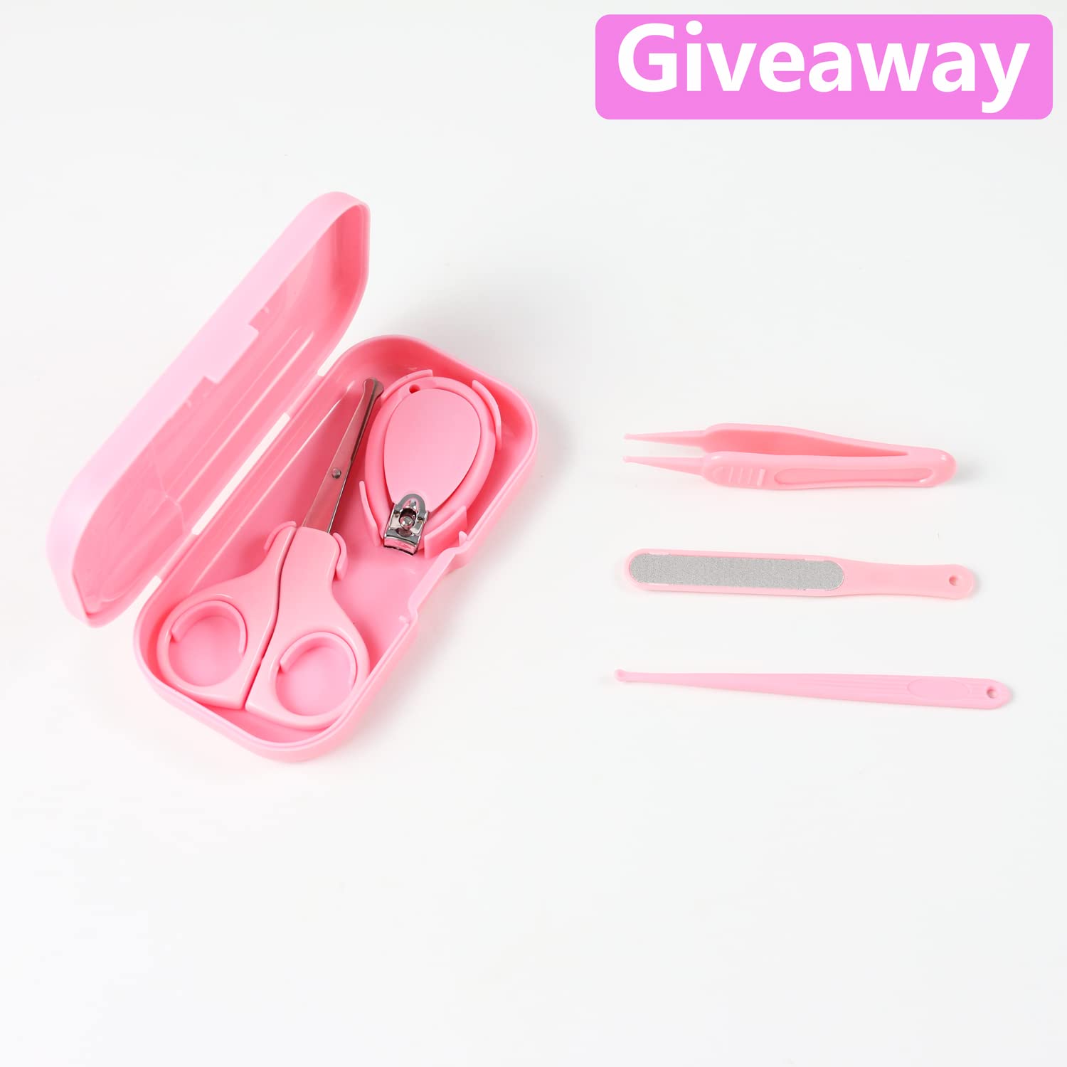 Electric Baby Nail Trimmer & File with LED Light - Safe Infant Nail Clippers for Newborns & Toddlers - Toe Nail Sander for Thick Nails (Pink) - Perfect for Gentle At-Home Baby Grooming and Travel Use