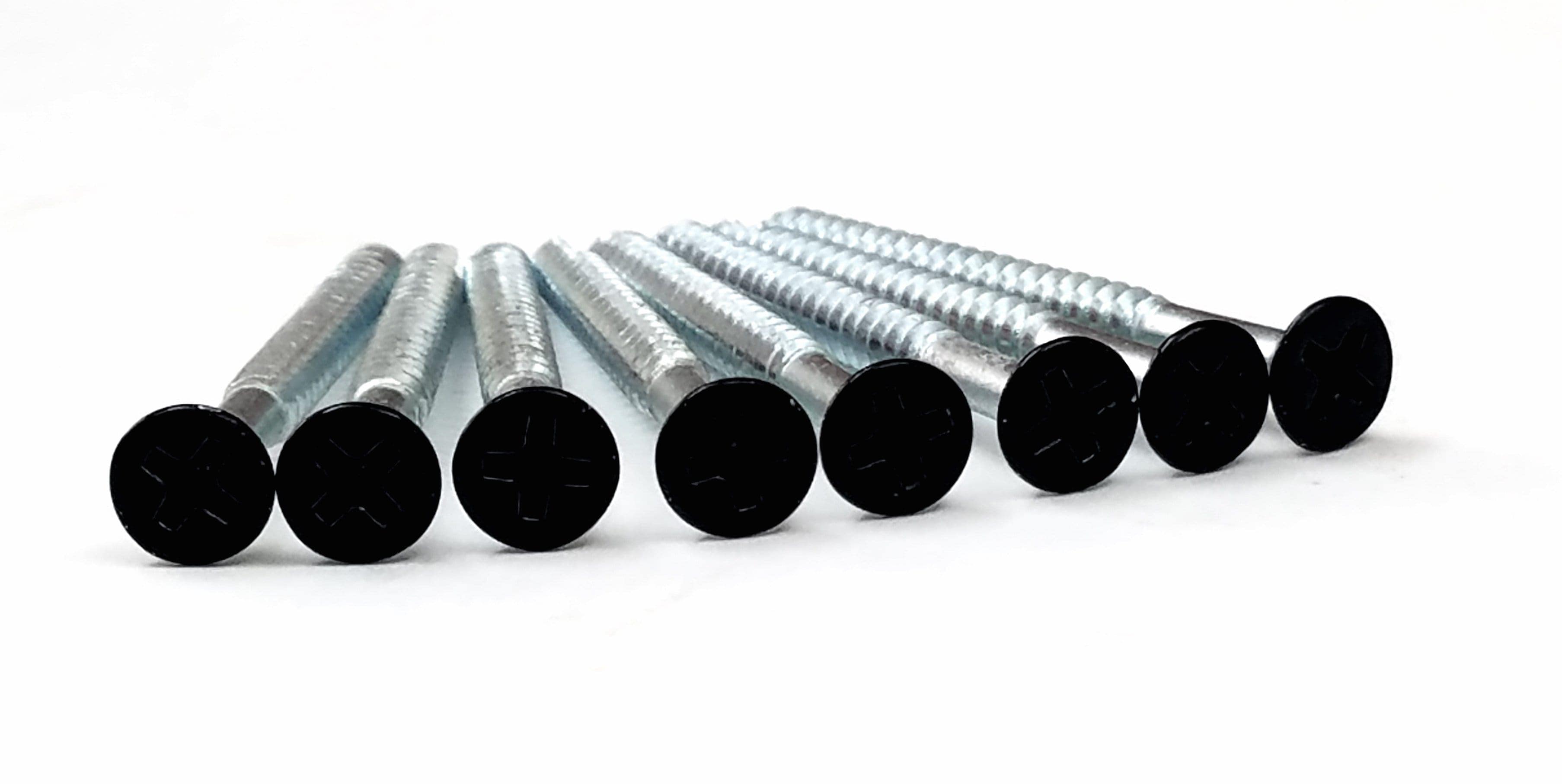 #9 x 2 1/4 Inch Flat Head Wood Screws - Black Finish - 24 or 96 Pack - Perfect for Furniture Assembly, Cabinetry & Woodworking Projects