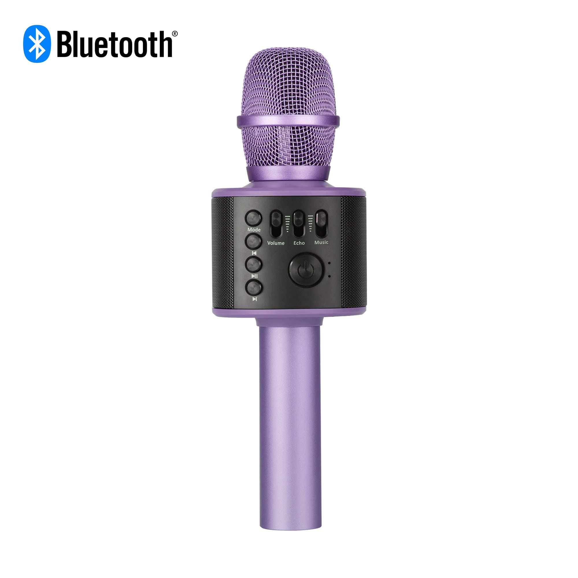 Core Innovations Wireless Bluetooth Karaoke Microphone with Built-in Speakers & HD Recording - Portable Handheld Mic for Kids & Adults (Lilac) | Perfect for Home Parties, Singing Practice & Travel Entertainment