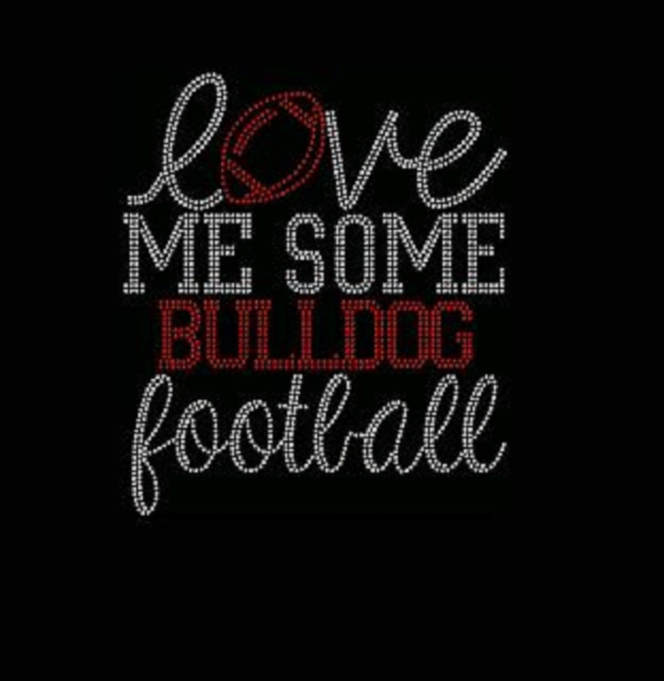 Bulldog Football Rhinestone Iron-On Transfer - Custom Team Logo Patch for Jerseys, Hoodies & Bags | Perfect for DIY Sports Apparel & Fan Gear