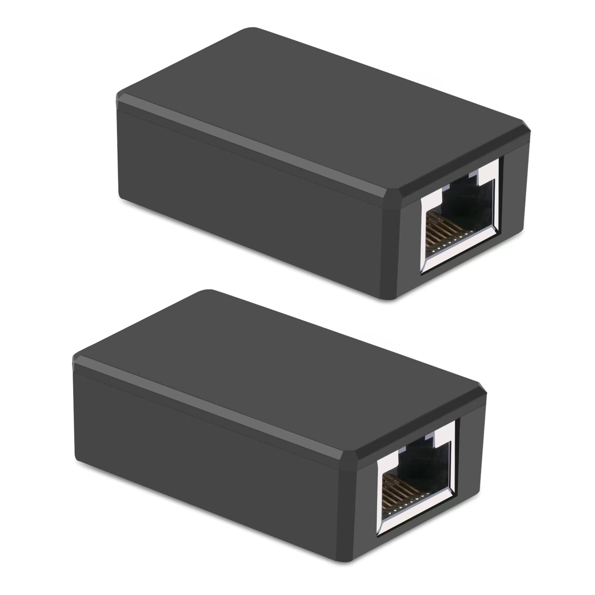 (2 Pack) RJ45 Female to Female Ethernet Coupler - Extend CAT5/CAT5E/CAT6/CAT7 Network Cables - Ideal for Home Office, Gaming & Server Room Setup