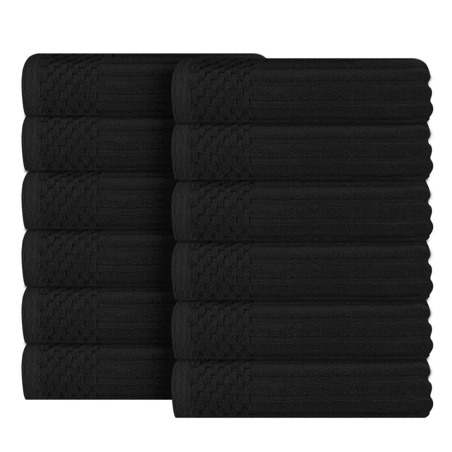 Premium Soho Ribbed Textured Cotton Face Towels - Ultra Absorbent & Soft (12-Pack) - Perfect for Spa, Gym, Travel & Daily Skincare Routine