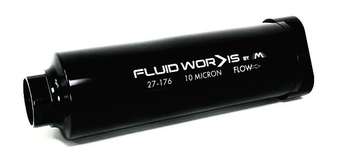 Fluidworks Dual Outlet 32GPM Post Fuel Filter with Mount (10 Micron) - Heavy Duty Diesel Fuel Filtration for Trucks, Tractors & Marine Engines