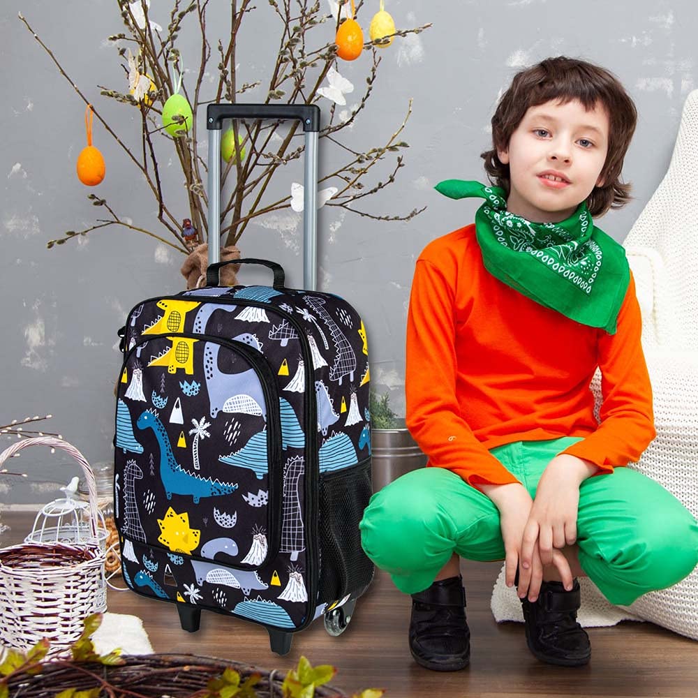 AGSDON Kids Luggage with Rolling Wheels - Cute Travel Suitcase for Boys & Girls, Toddler Carry-On for Airplane, School Trips & Family Vacations