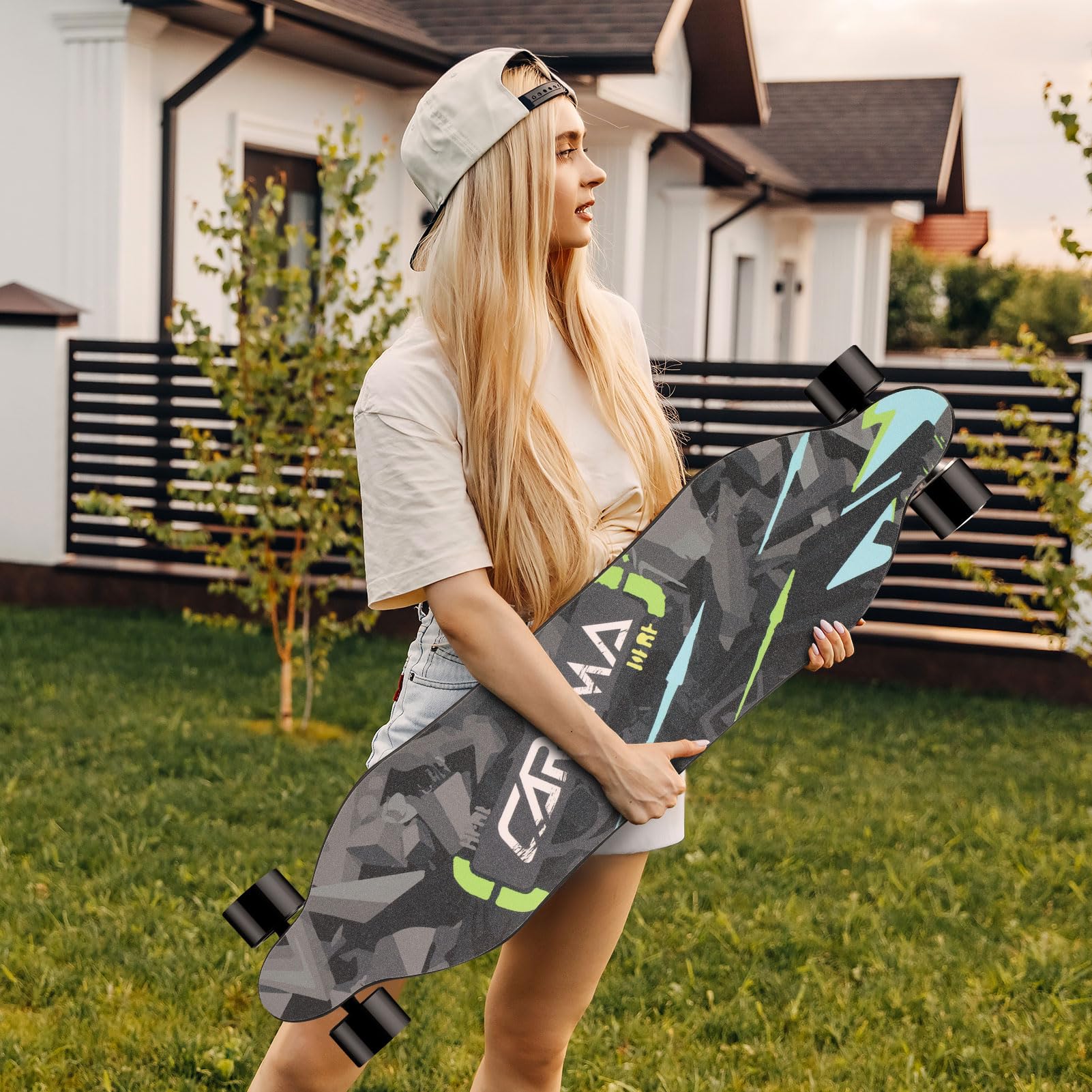**Caroma 1200W Electric Skateboard with Remote - 28MPH High Speed, 350W Brushless Motor, Built-in BMS - Electric Longboard for Adults & Teens - Perfect for Commuting & Outdoor Fun**