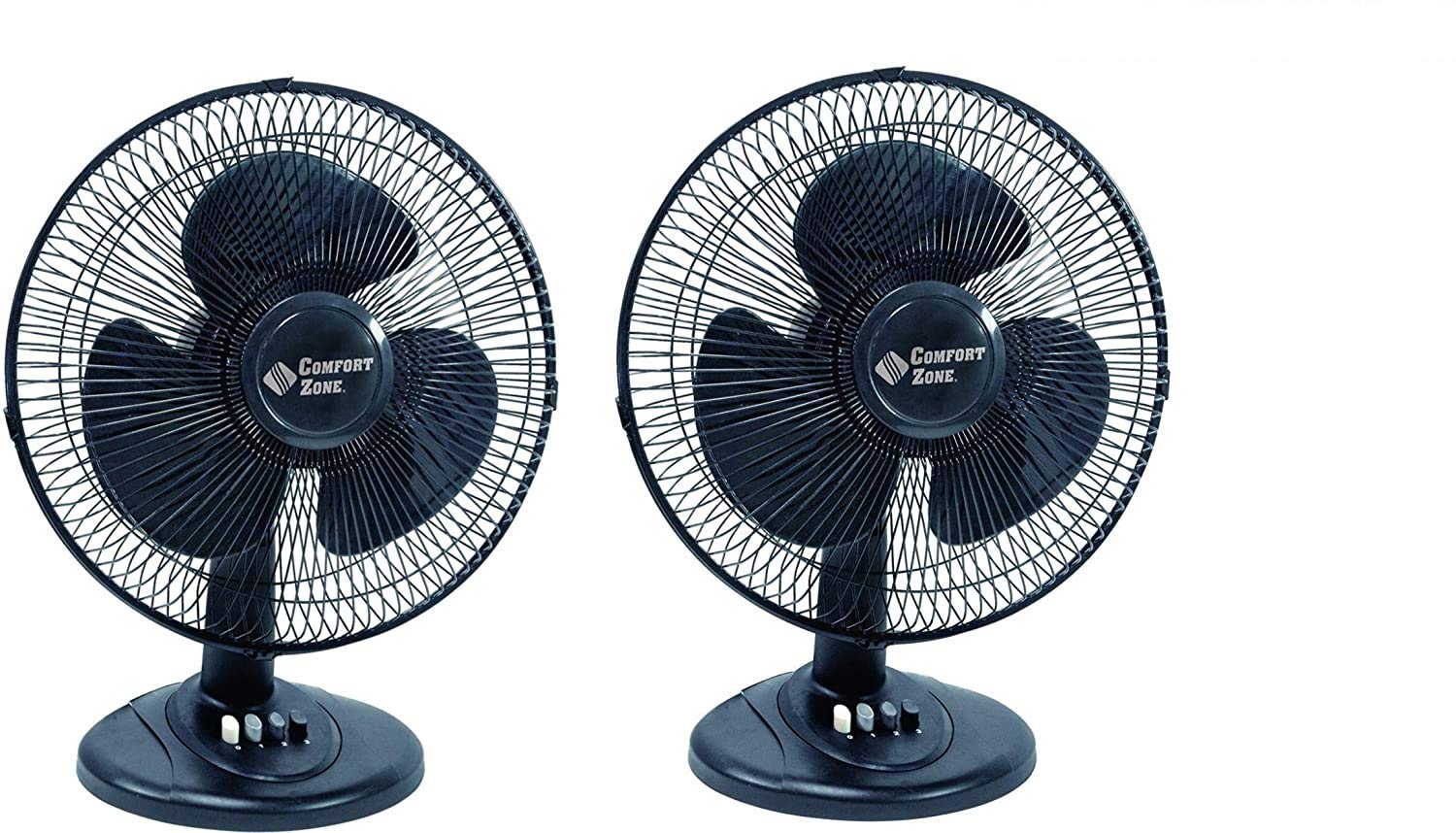 Oscillating Table Fan - 3 Speed Adjustable Portable Desk Fan with Quiet Operation, Black | Perfect for Home, Office, Dorm & Outdoor Use