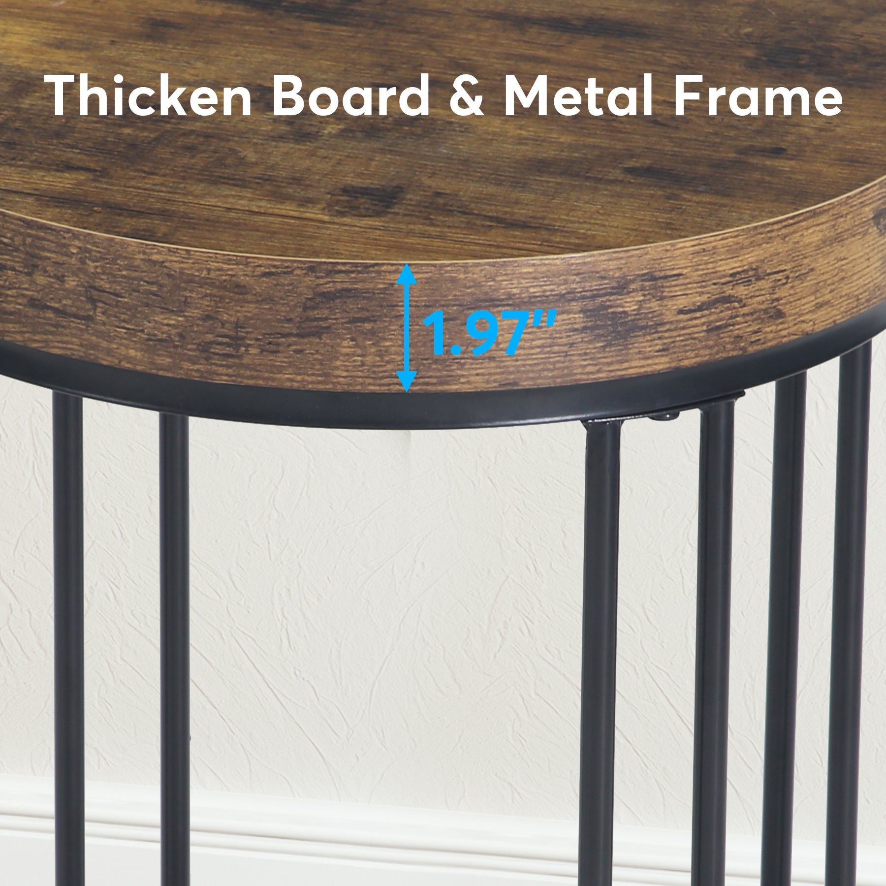 Round End Table - Small Accent Side Table with Sturdy Metal Frame for Living Room, Bedroom & Office Decor | Modern Side Table for Coffee, Books & Plants