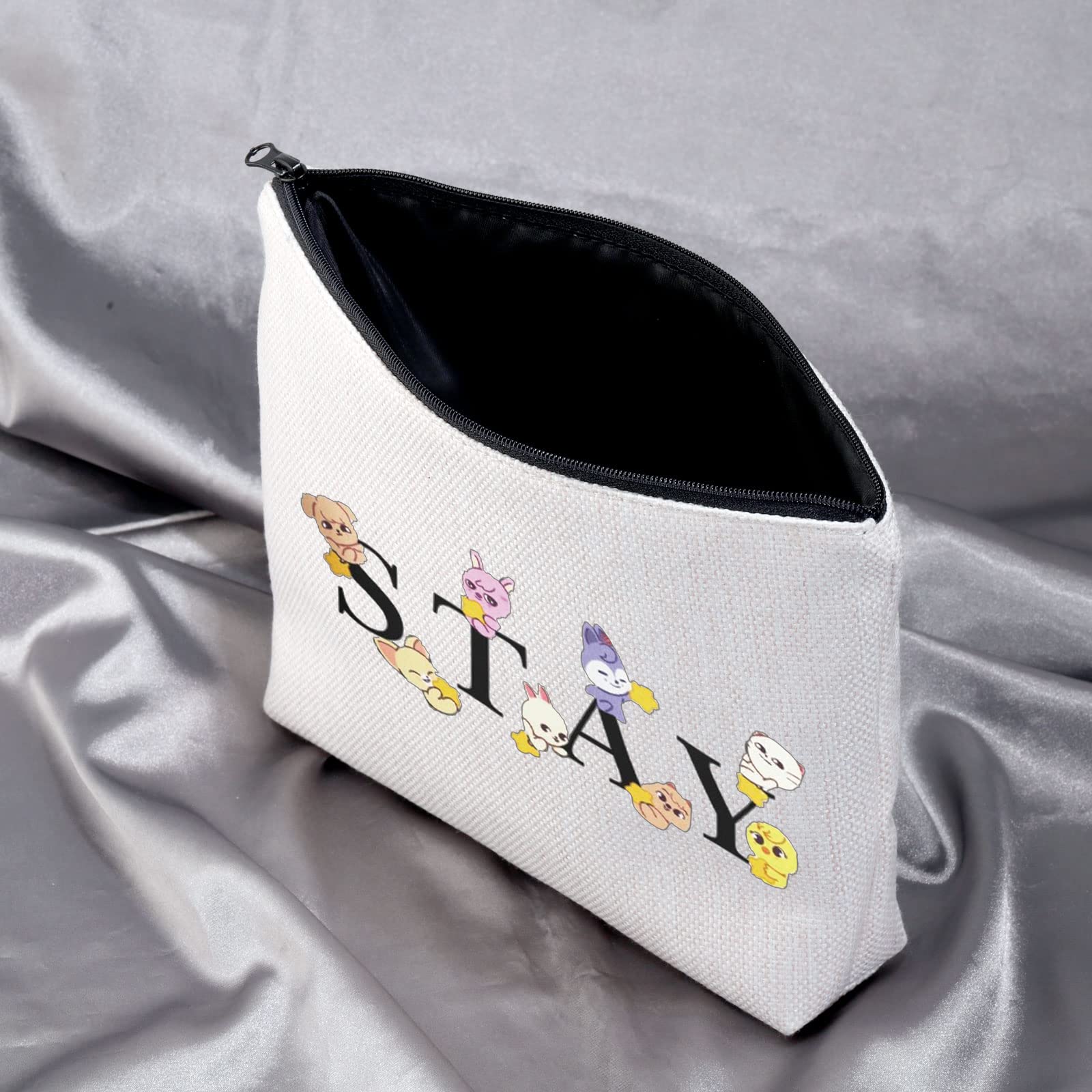 MYOSPARK SKZ K-POP Makeup Bag - Stray Kids Boy Group Merchandise for STAY Fans | Waterproof Cosmetic Pouch for Travel, Gym & Daily Use | Perfect Gift for K-POP Music Lovers (UK Stay Bag)