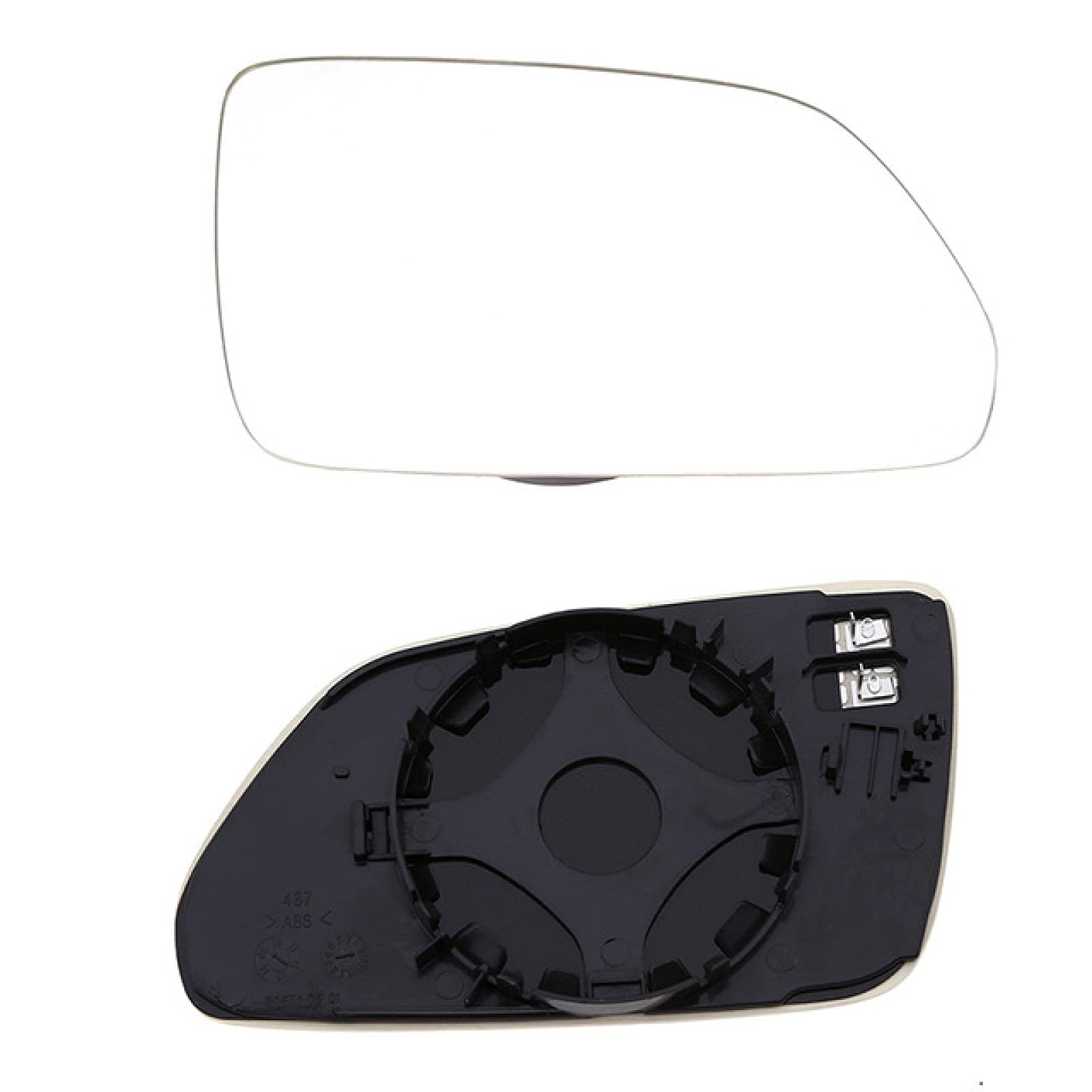 2005-2010 Polo Car Heated Side Door Mirror Replacement - White Lens Rear View Mirror Glass for Improved Visibility in Cold Weather & Night Driving