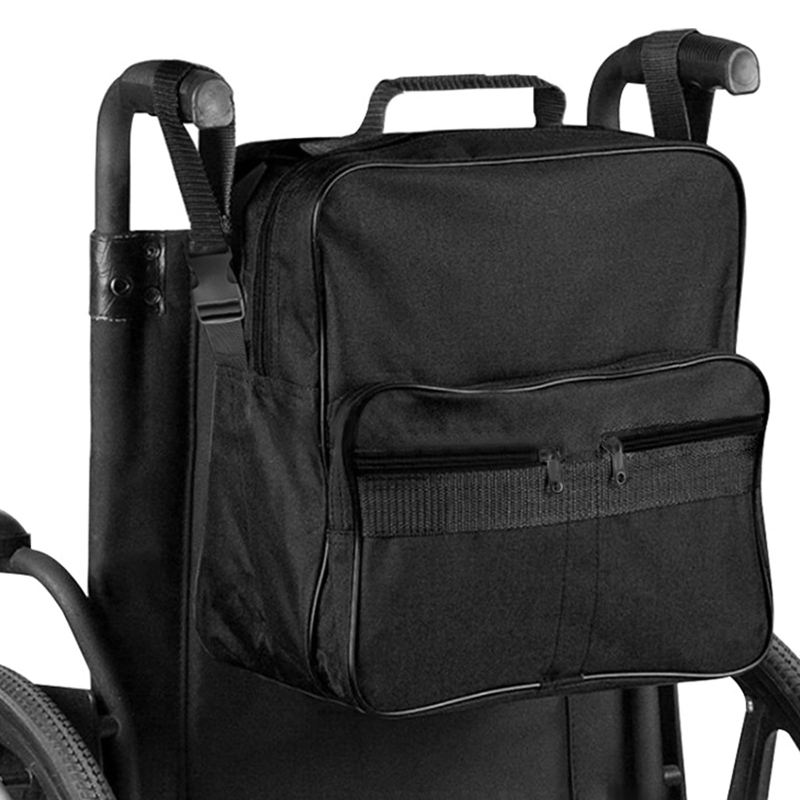 **Large Capacity Wheelchair Bag - Multi-Layer Storage Pouch & Backpack for Wheelchairs & Rollators - Perfect for Daily Use, Travel & Outdoor Activities**