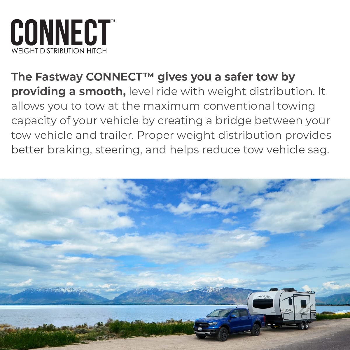 Fastway Connect™ Weight Distribution Hitch - Heavy Duty Towing System for Trucks & Trailers - Perfect for RV, Boat & Camper Towing