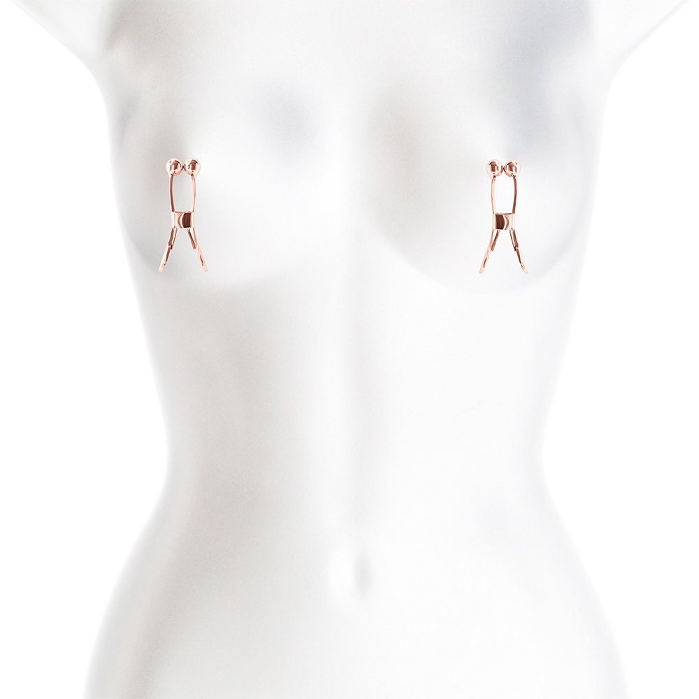 Stainless Steel Nipple Clamps with Metal Beads - Adjustable BDSM Bondage Toy for Sensual Play & Couples Intimacy