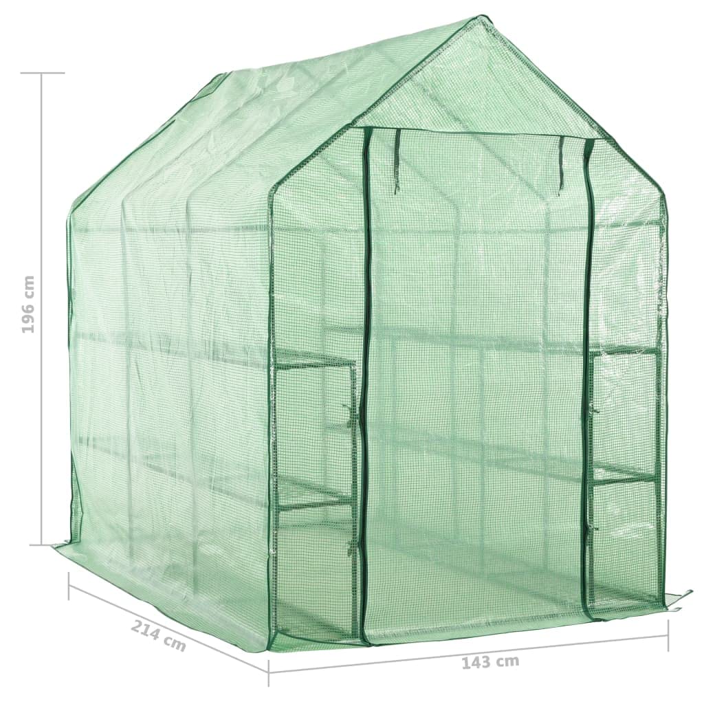 **Walk-in Greenhouse 4.7'x7'x6.4' - Outdoor & Indoor Plant Shelf for Tomatoes, Herbs, Winter Gardening - Durable Steel Frame with 12 Shelves - Perfect for Patio, Backyard & Urban Farming**