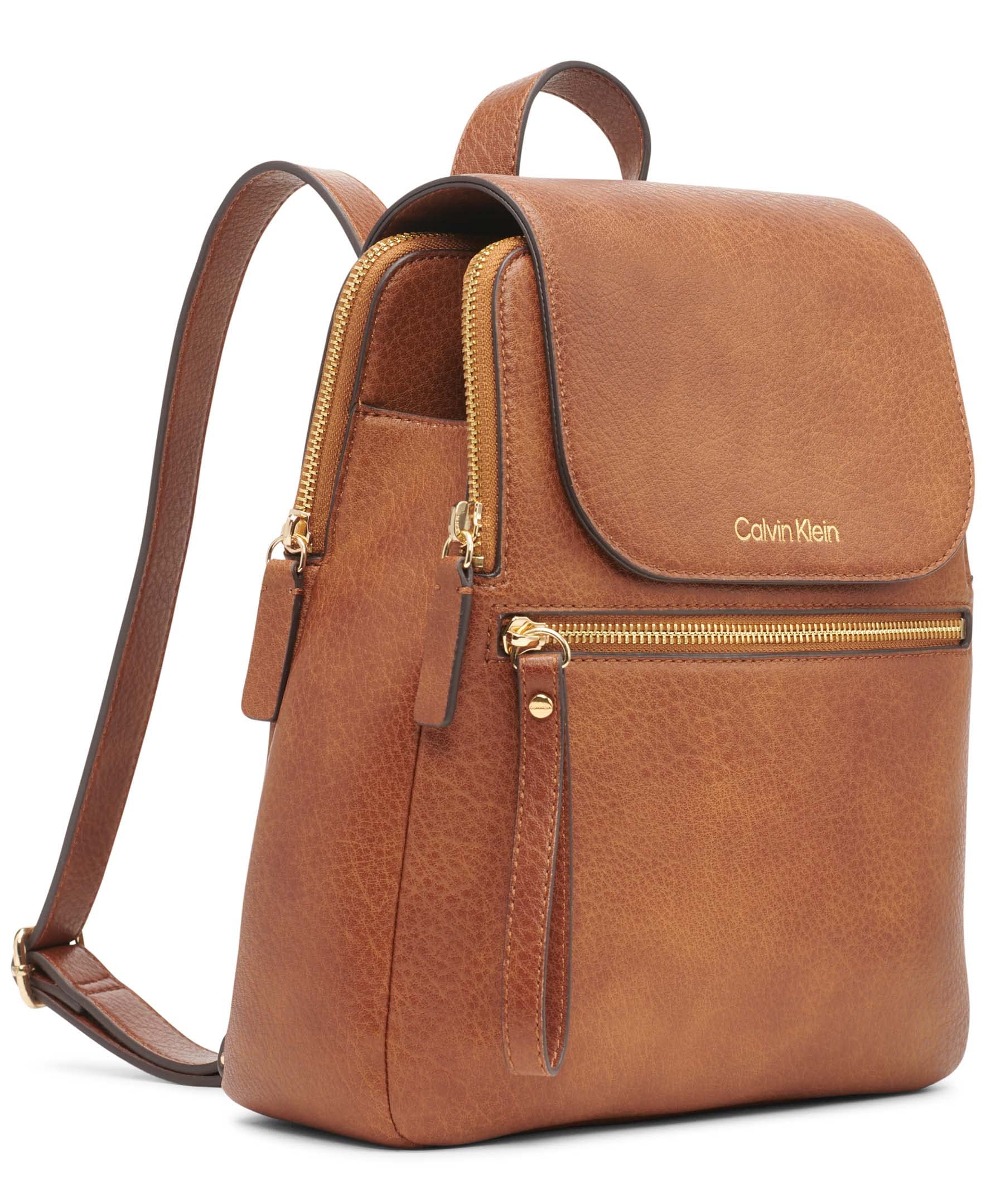 Calvin Klein Elaine Bubble Lamb Leather Novelty Key Item Flap Backpack for Women | Stylish & Durable Everyday Bag for Work, School & Travel