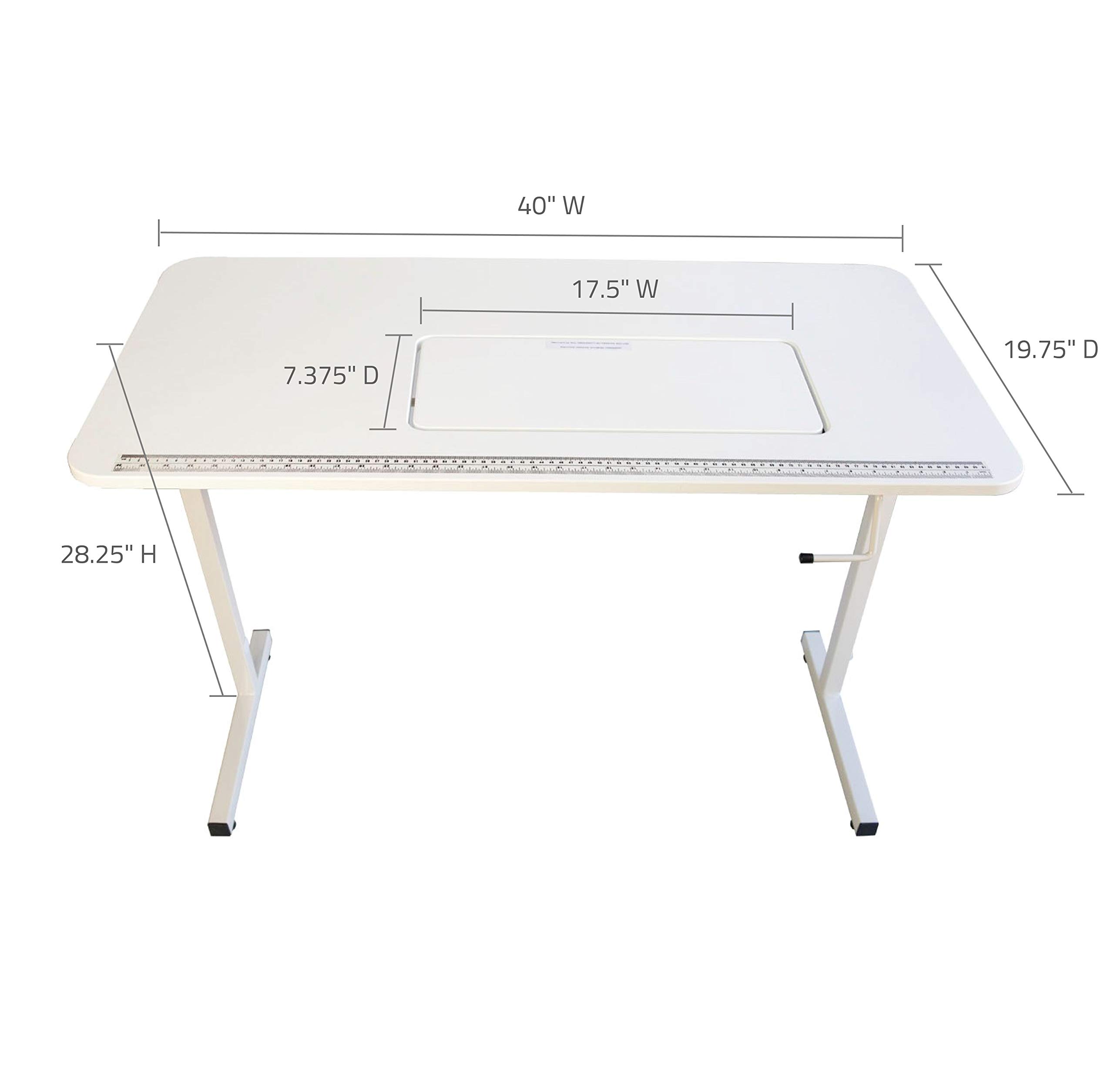 SewingRite SewStation 101 Portable Folding Sewing Table with Steel Legs - White Sewing Machine Table for Home, Office & Business - Ideal for Quilting, Crafting & DIY Projects