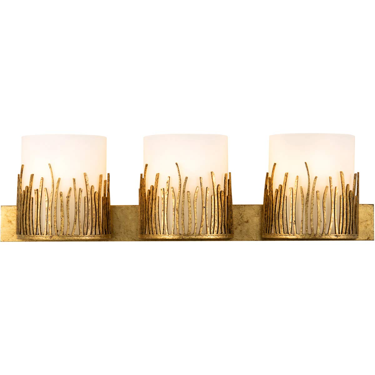 Lucas & McKearn 3-Light Gold Bathroom Vanity Lighting Fixture - Modern Sawgrass Design for Bathroom Mirror, Powder Room & Dressing Area