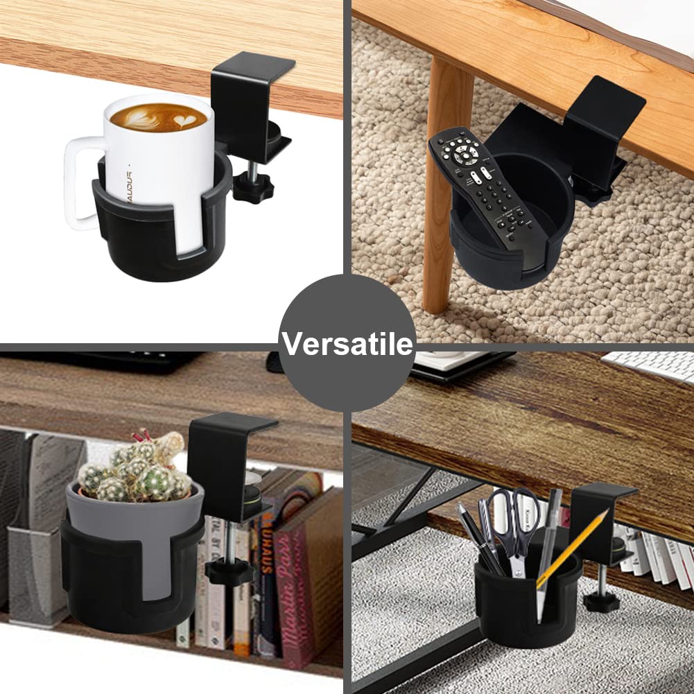 180° Rotating Under Desk Cup Holder - Anti-Spill Coffee Mug & Water Bottle Stand for Home, Office, School - Perfect for Workspace Organization & Clutter-Free Desks