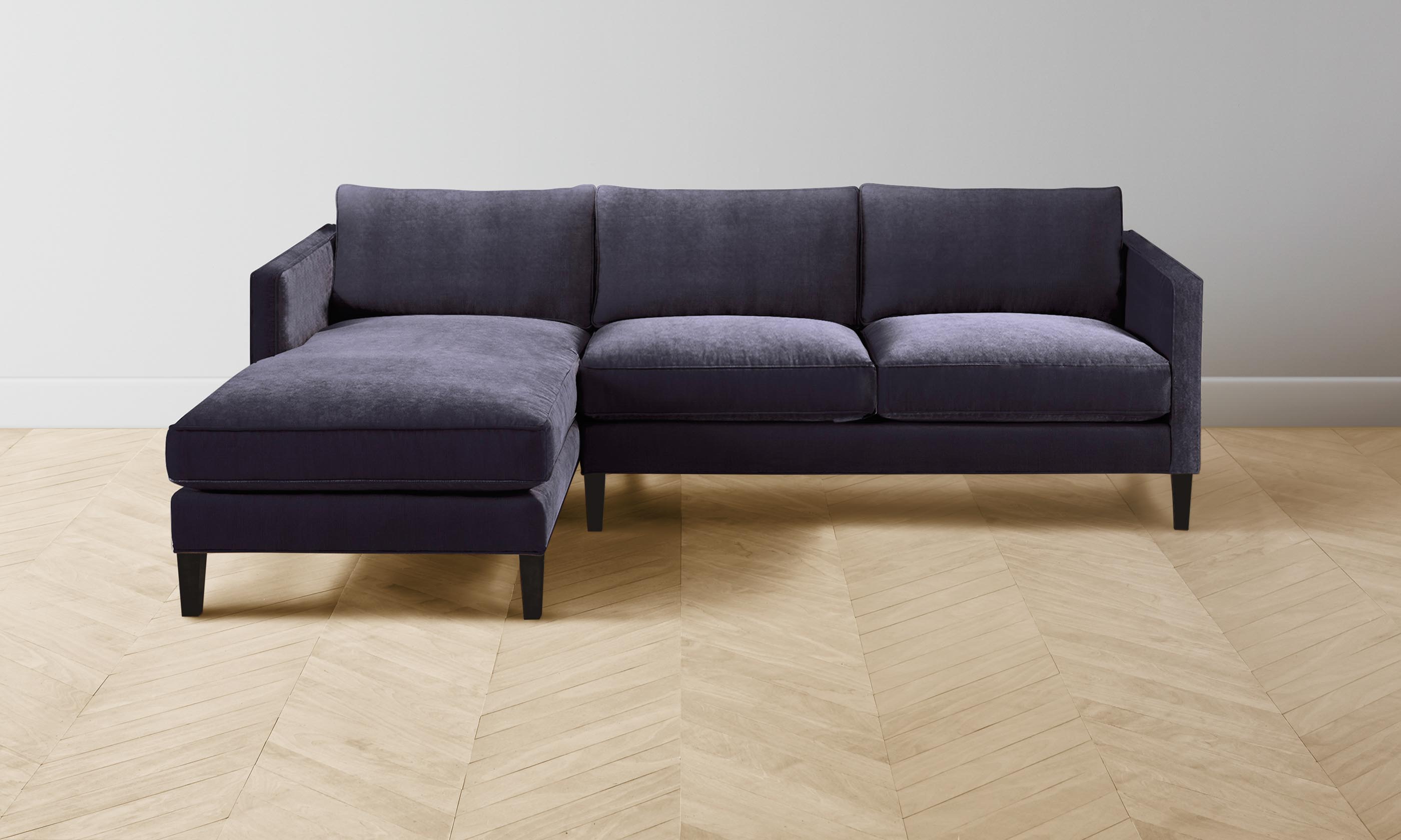 Crosby Sectional Sofa - Soft Performance Velvet Flannel Upholstery for Living Room, Lounge & Family Room Comfort