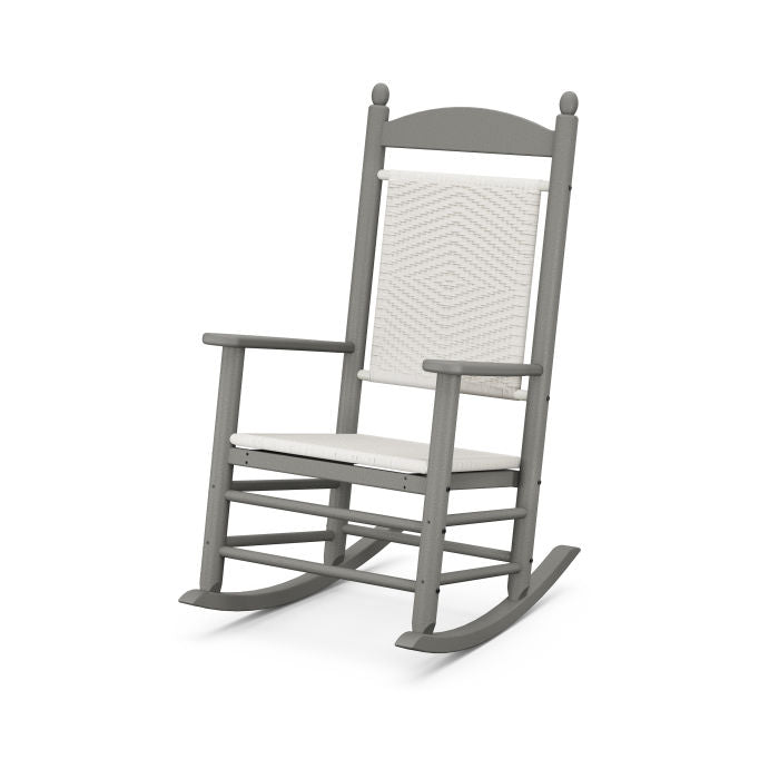 POLYWOOD Jefferson Woven Rocker - All-Weather Outdoor Rocking Chair with UV Protection | Perfect for Patio, Garden, Porch & Poolside Relaxation