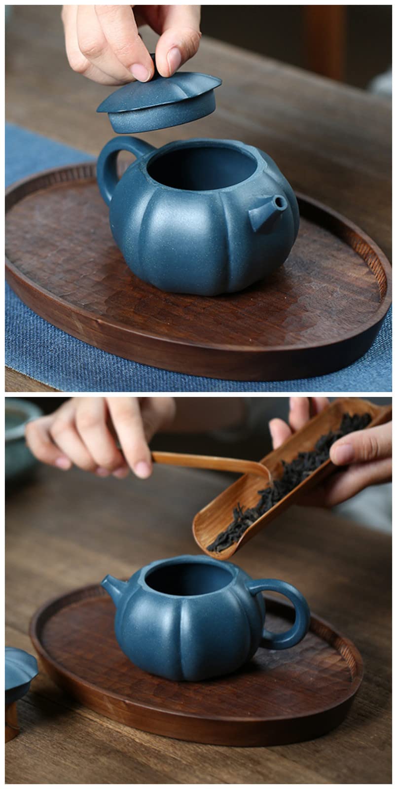 Premium Yixing Purple Clay Teapot 260ml - Handcrafted Green Mud Purple Sand Ore Teapot for Gongfu Tea Ceremony, Chinese Tea Brewing & Home Decoration