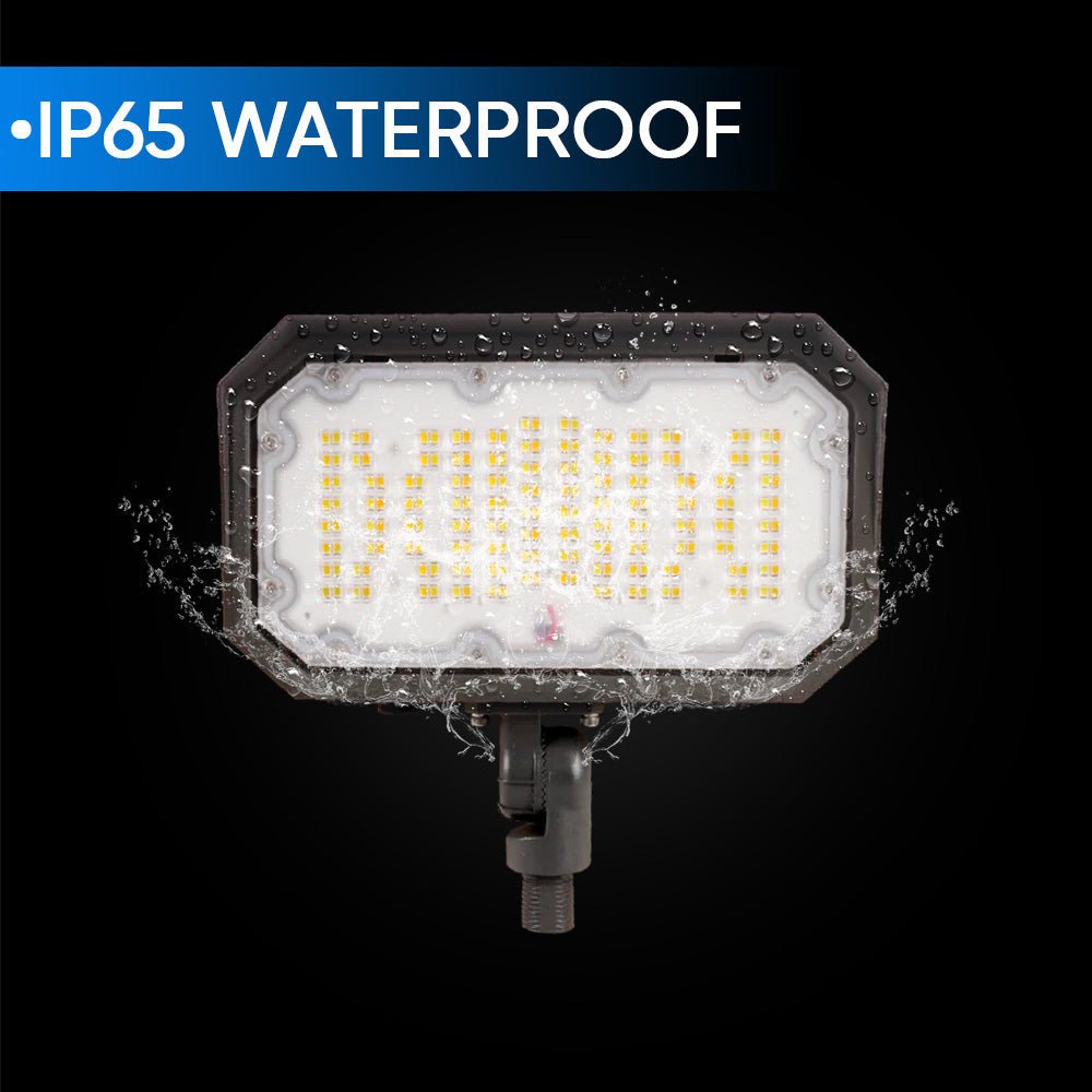 50W/40W/30W LED Flood Light Outdoor - Adjustable 4000K/5000K/5700K Color Temperature, Knuckle Mount, UL & DLC 5.1 Certified, Bronze Finish, IP65 Waterproof - Perfect for Garden Lighting, Basketball Court, Lawn, Patio & Security Lighting