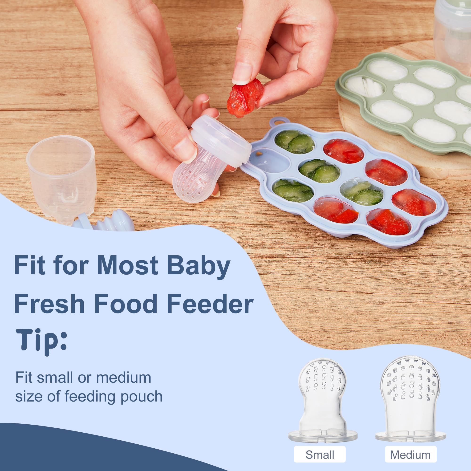 Baby Breastmilk Popsicle Molds (3 Pack) - Kingkam Silicone Freezer Tray for Homemade Baby Food | Fruit Feeder & Teether | Perfect for Soothing Teething Pain & Introducing Solid Foods