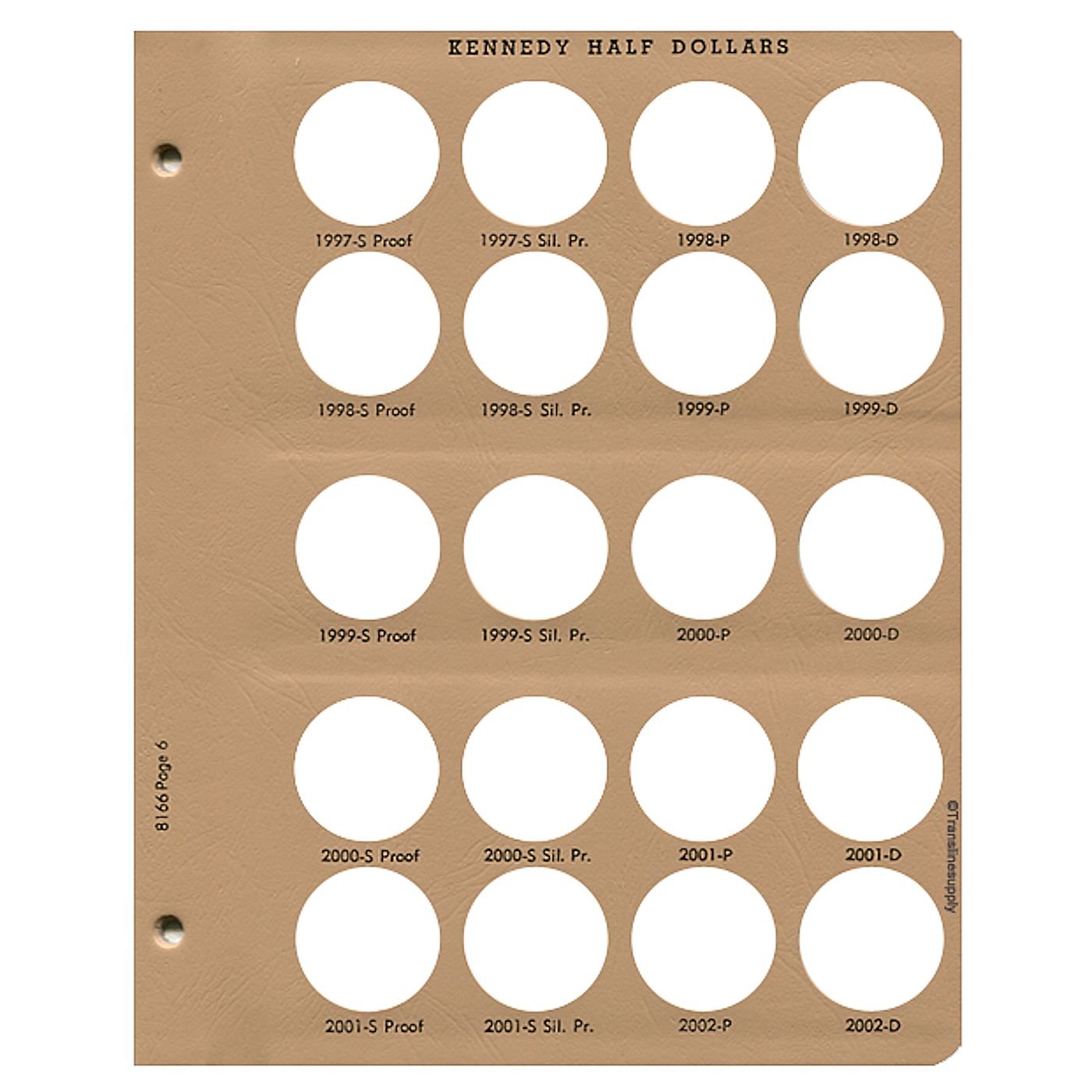 Dansco US Kennedy Half Dollar Coin Album with Proof 1964-2011 #8166 - Premium Coin Collection Book for US Half Dollar Coins - Perfect for Coin Collectors, Numismatists & History Enthusiasts