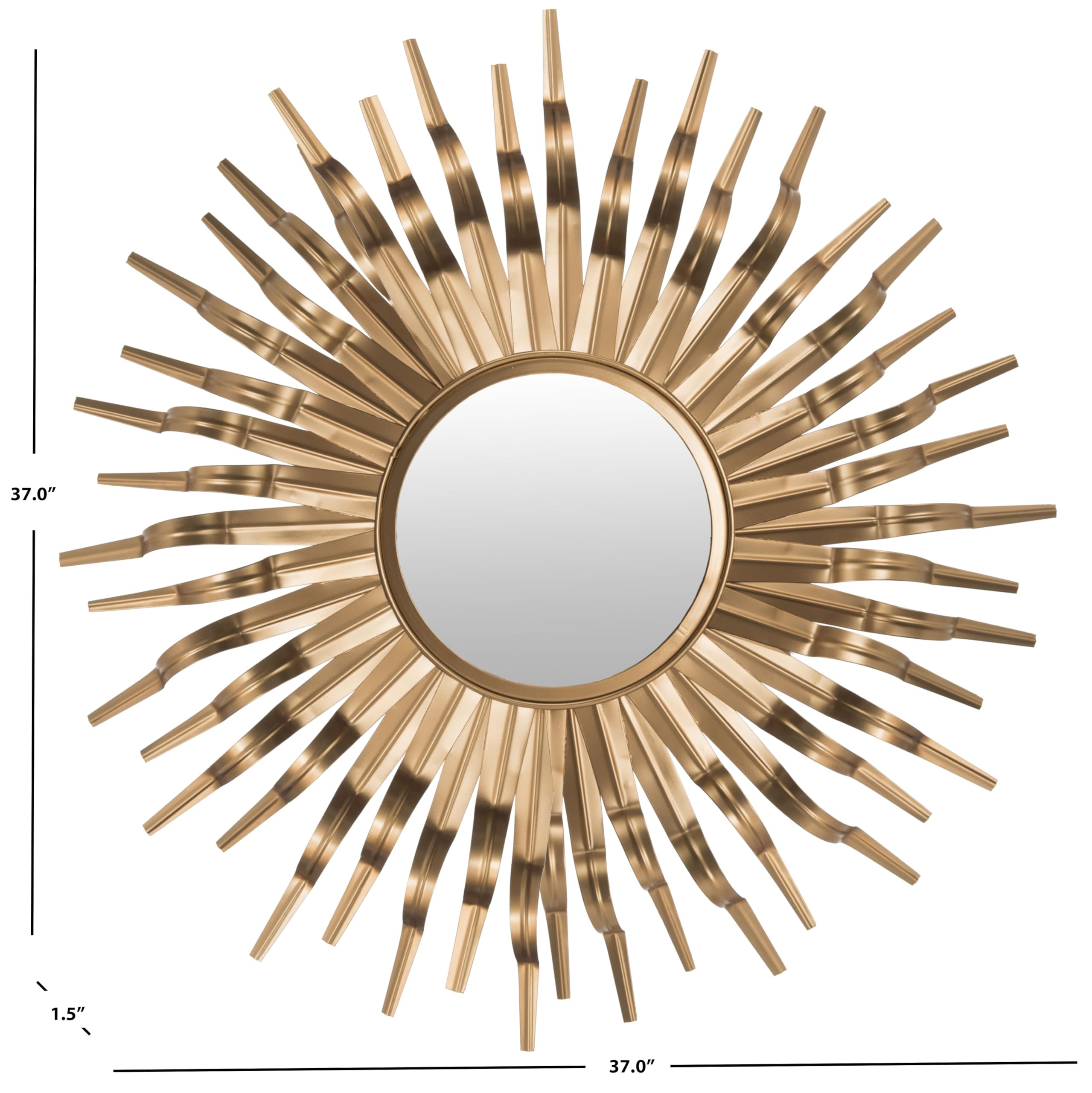 SAFAVIEH Home Collection Sun Mirror - Decorative Wall Mirror for Living Room, Bedroom & Entryway - Boho Chic & Modern Home Decor